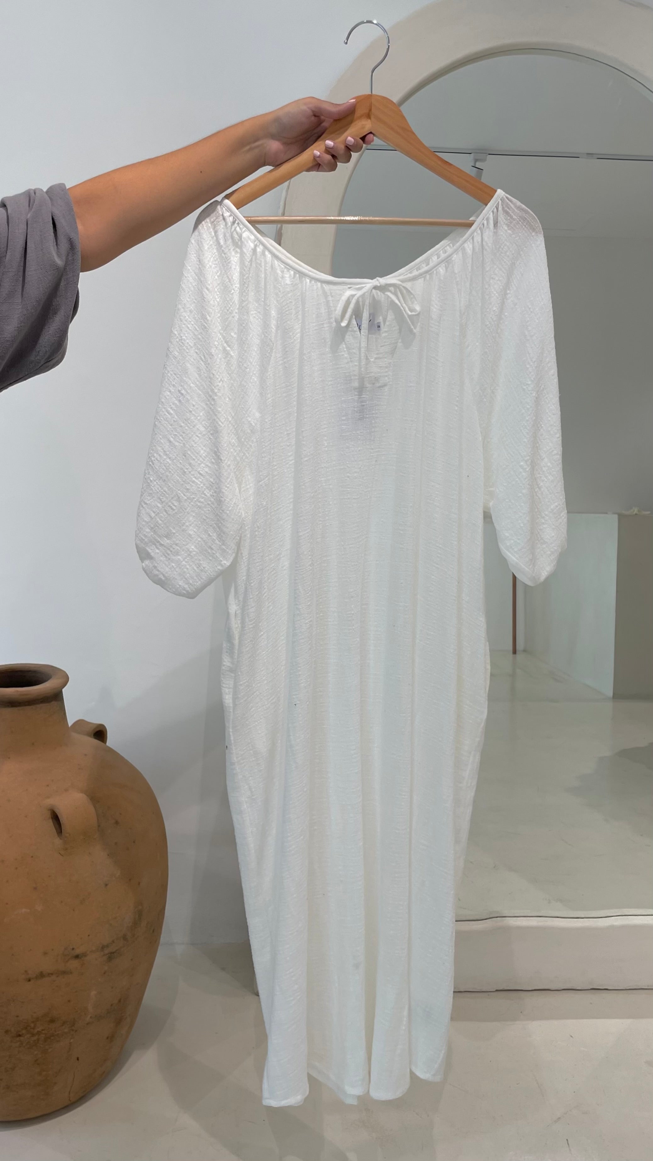 Maxi Vestido Galena  Wash White Playa