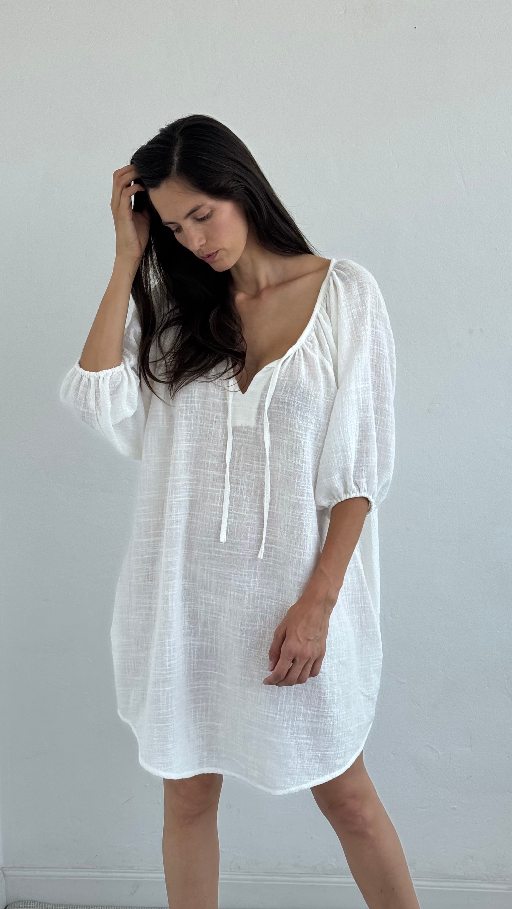 Vestido Galena Wash Cotton White