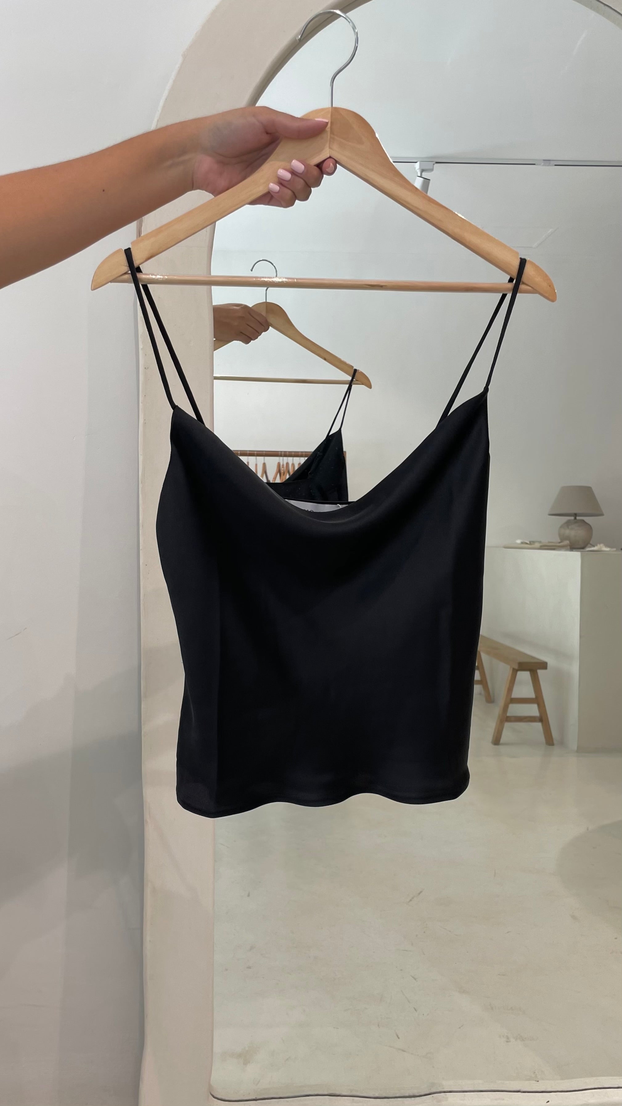 Top satinado Black playa