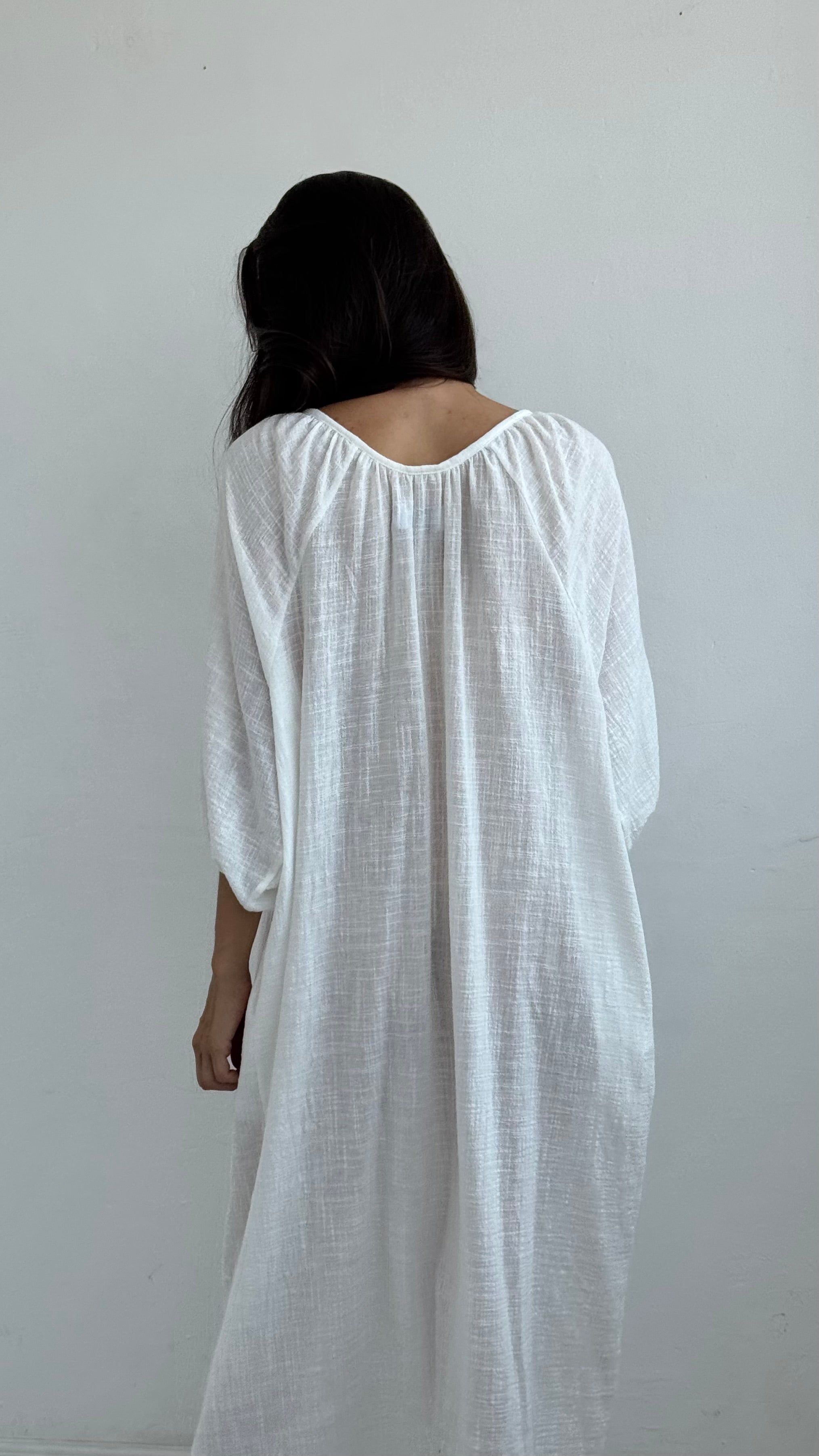Maxi Vestido Galena  Wash White Playa