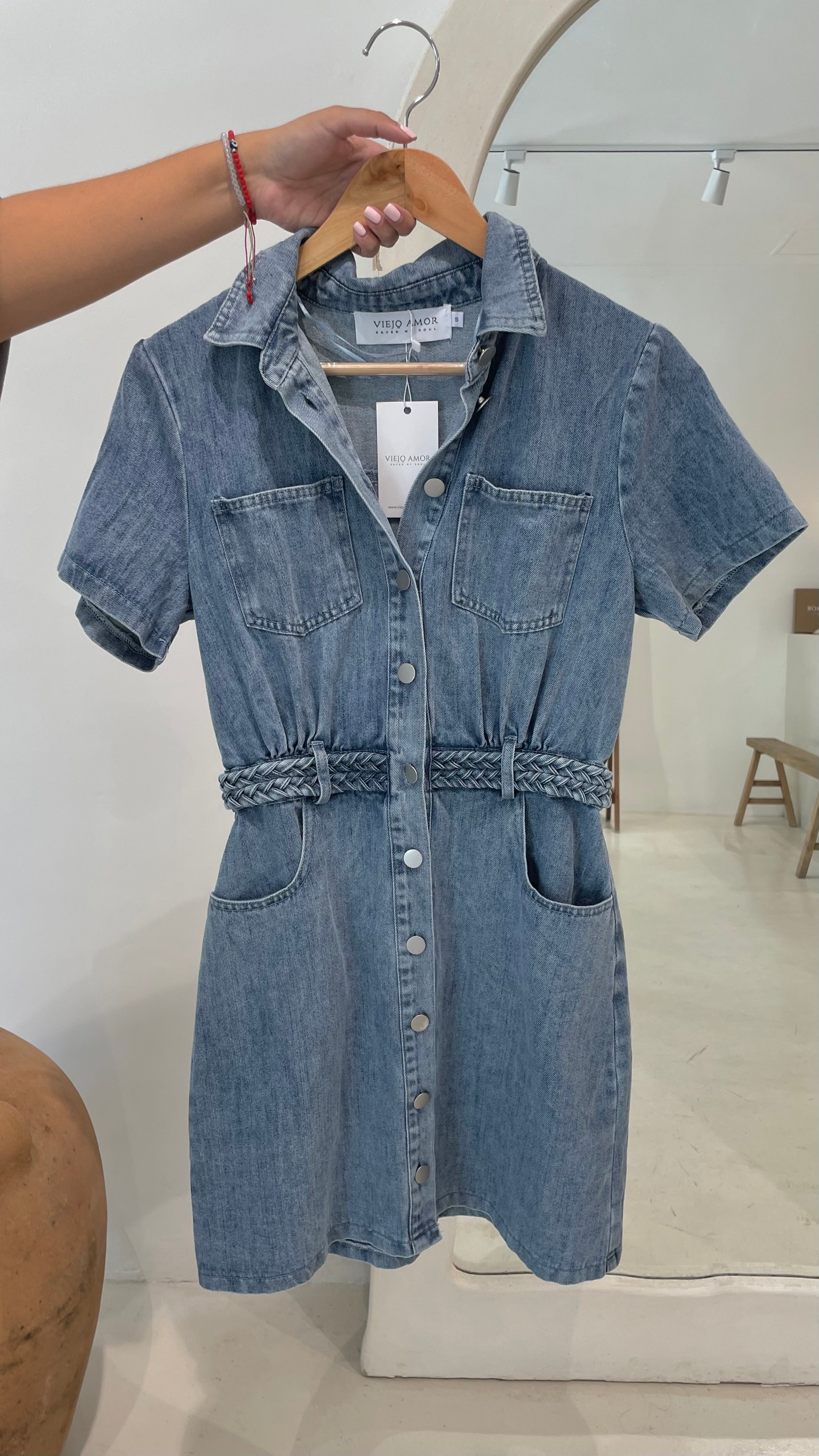 Vestido denim corto playa