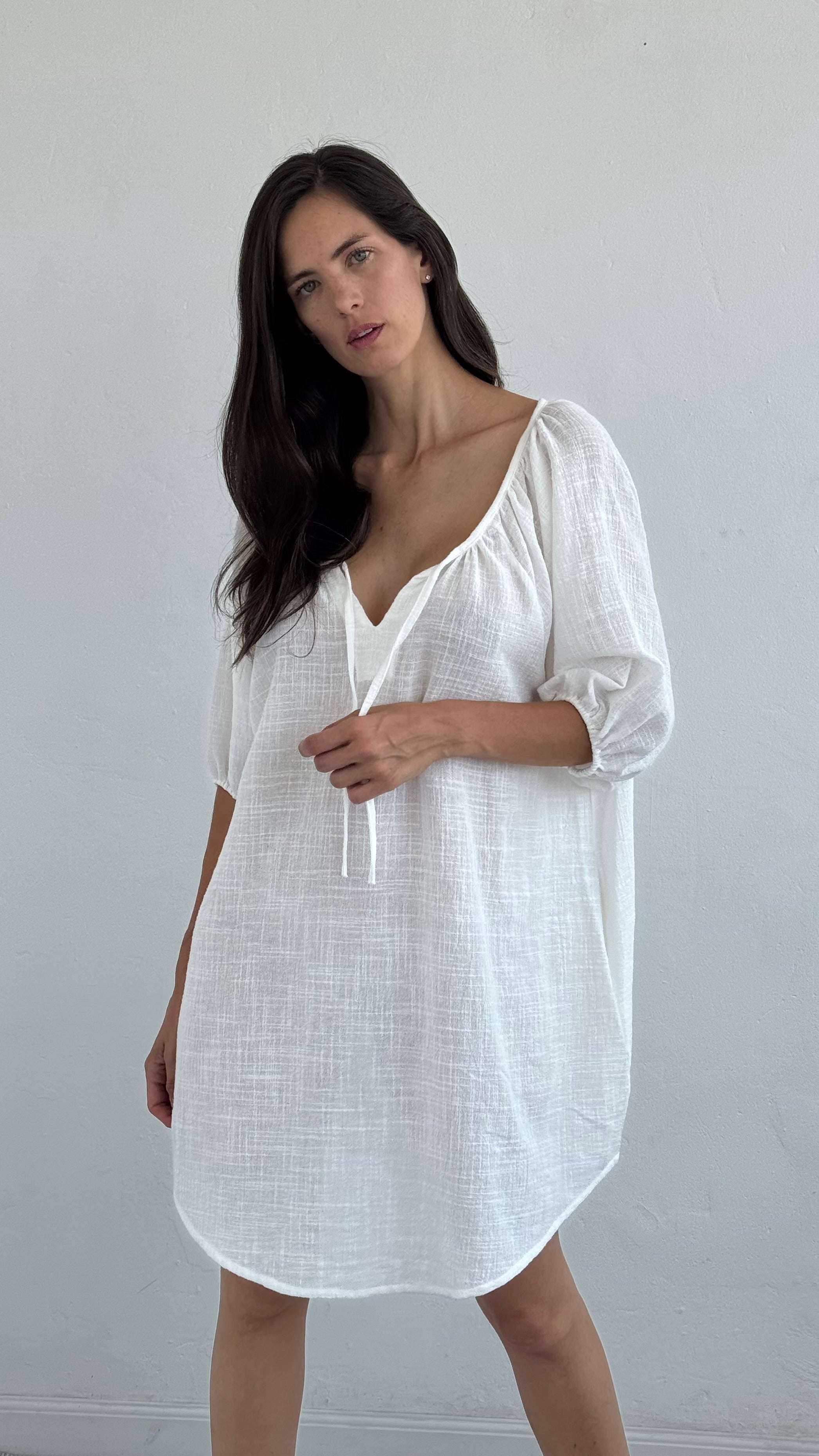 Vestido Galena Wash Cotton White
