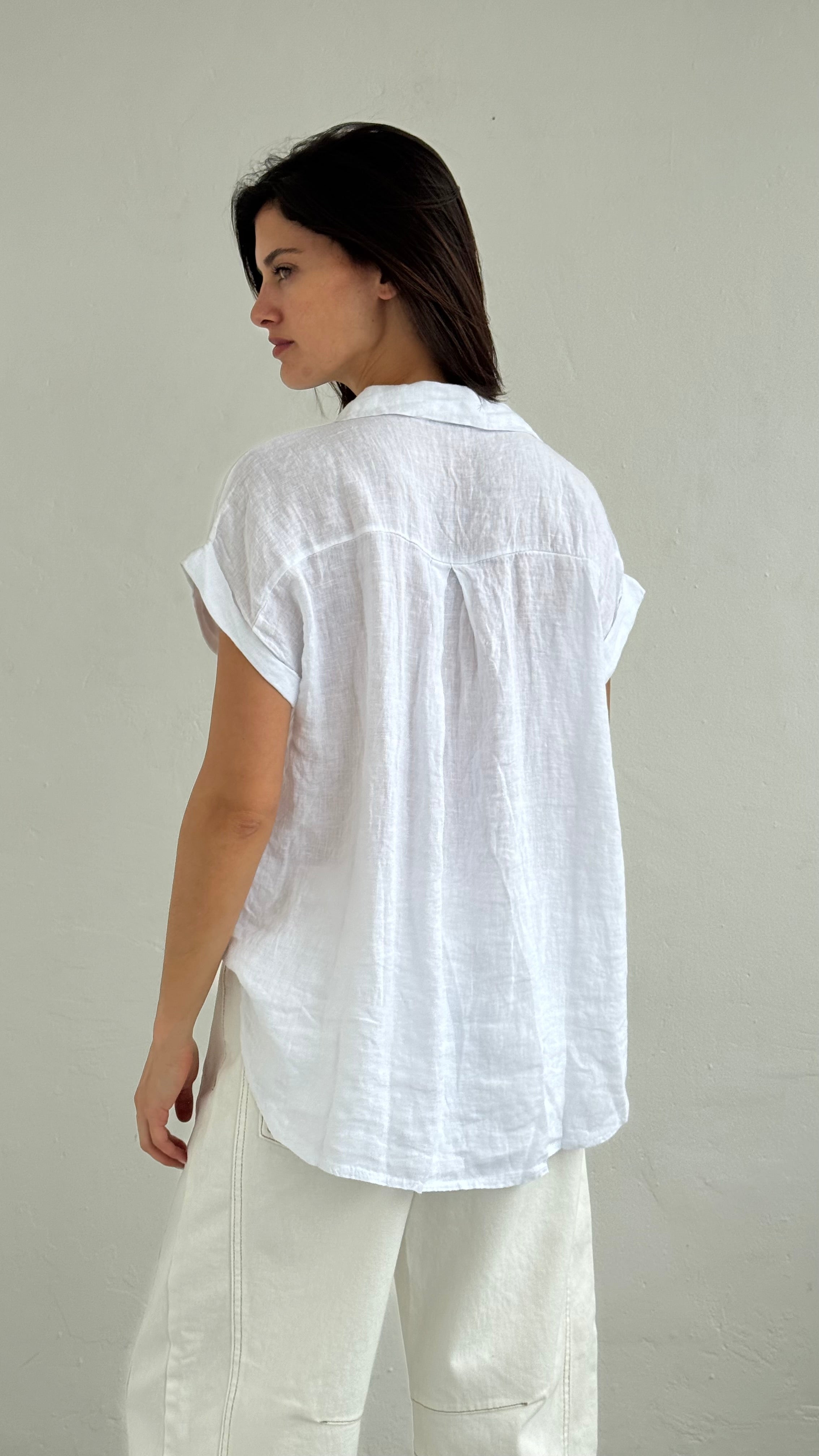 Camisa de lino blanca