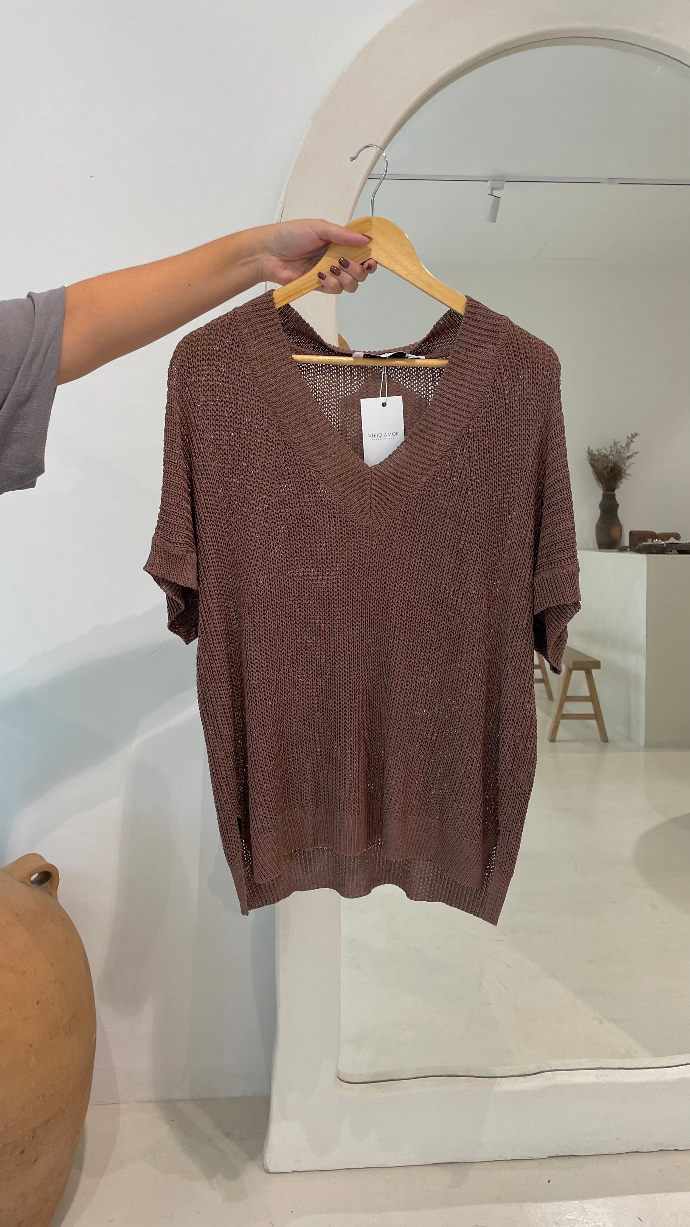 Jersey punto chocolate playa