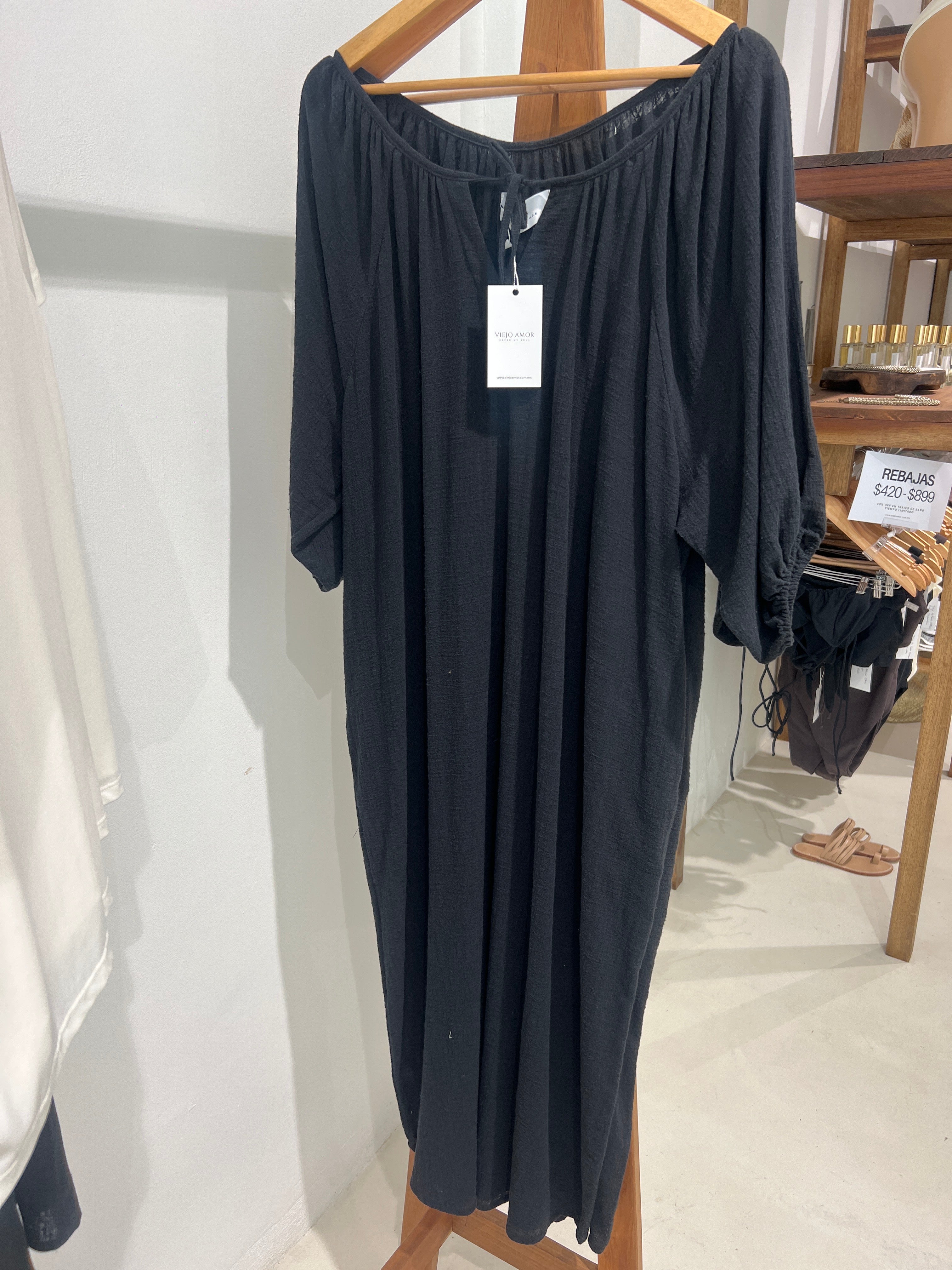 Maxi Vestido Galena Cotton Black