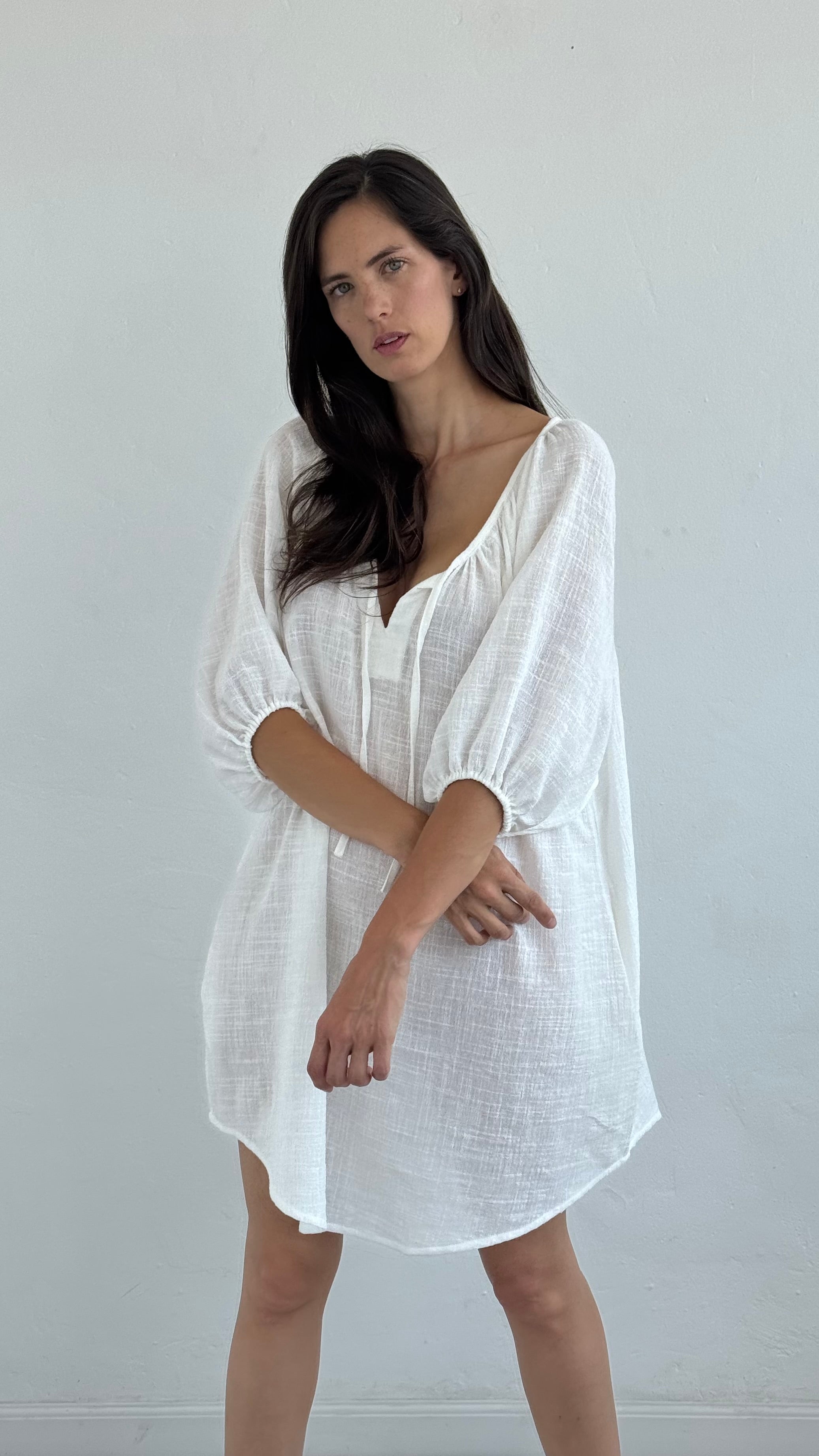 Vestido Galena Wash Cotton White