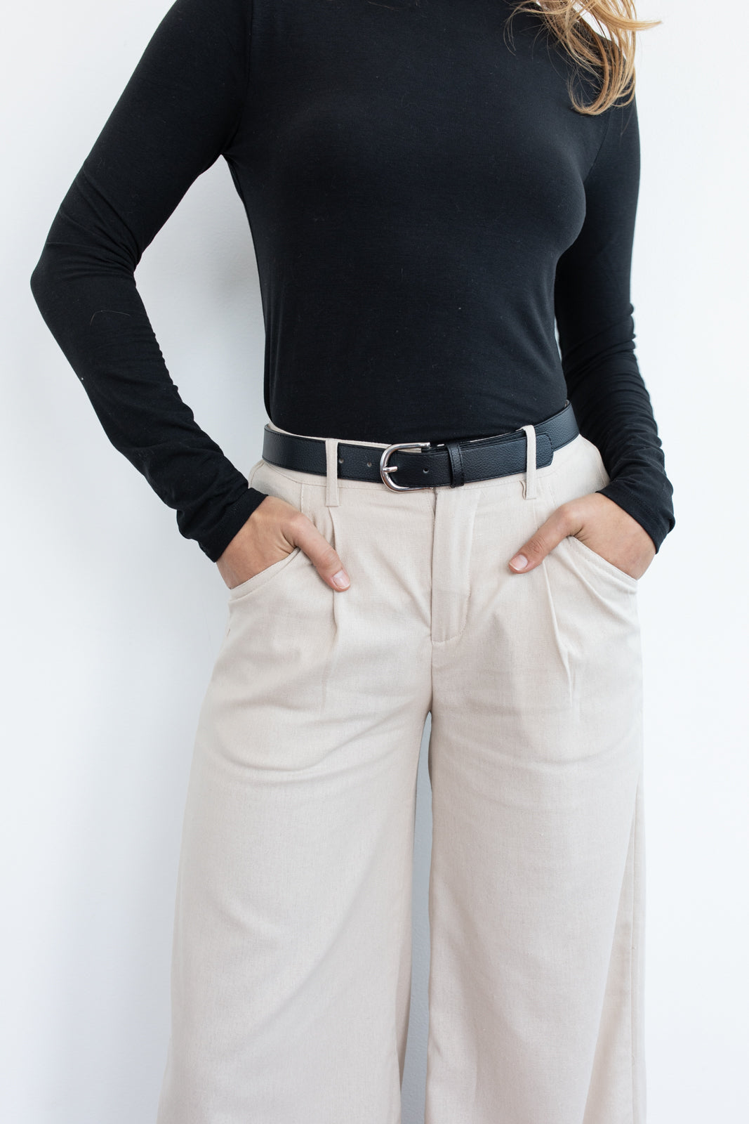 Pantalón pliegue oatmeal