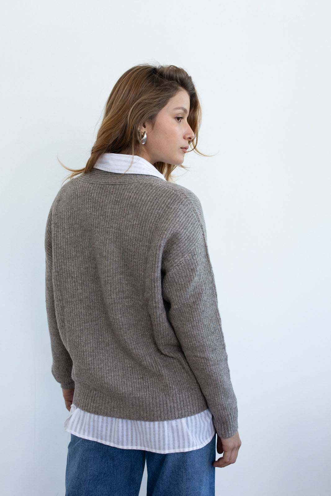 Cardigan Erendira dark taupe