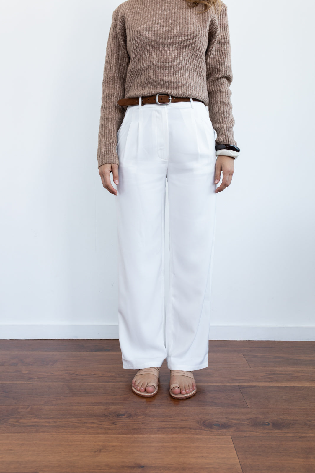 Pantalón pliegue white