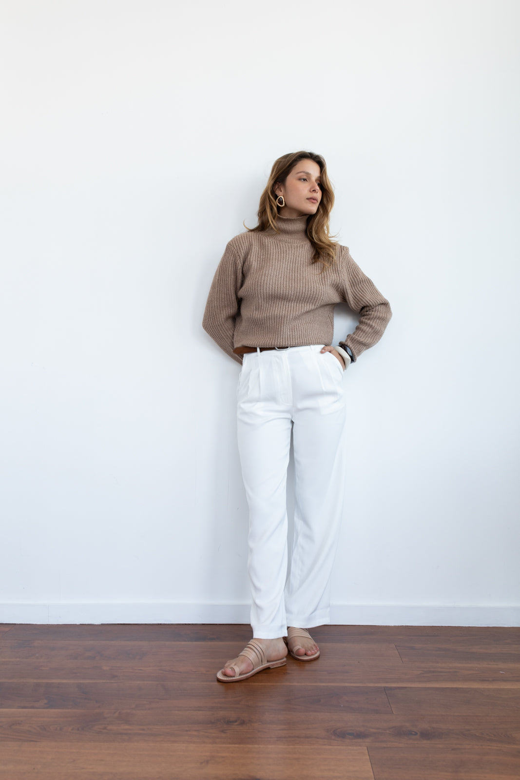 Pantalón pliegue white