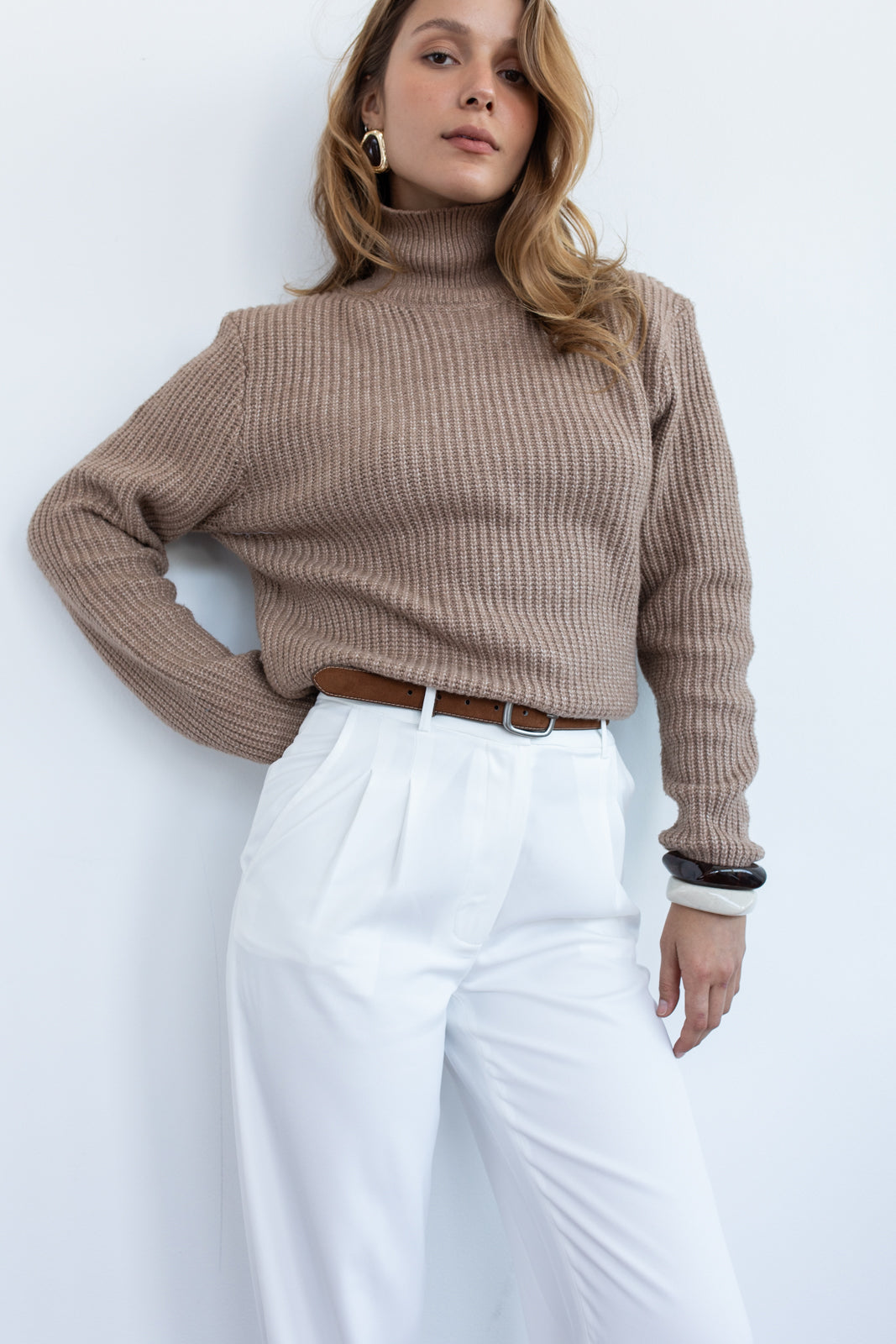 Pantalón pliegue white