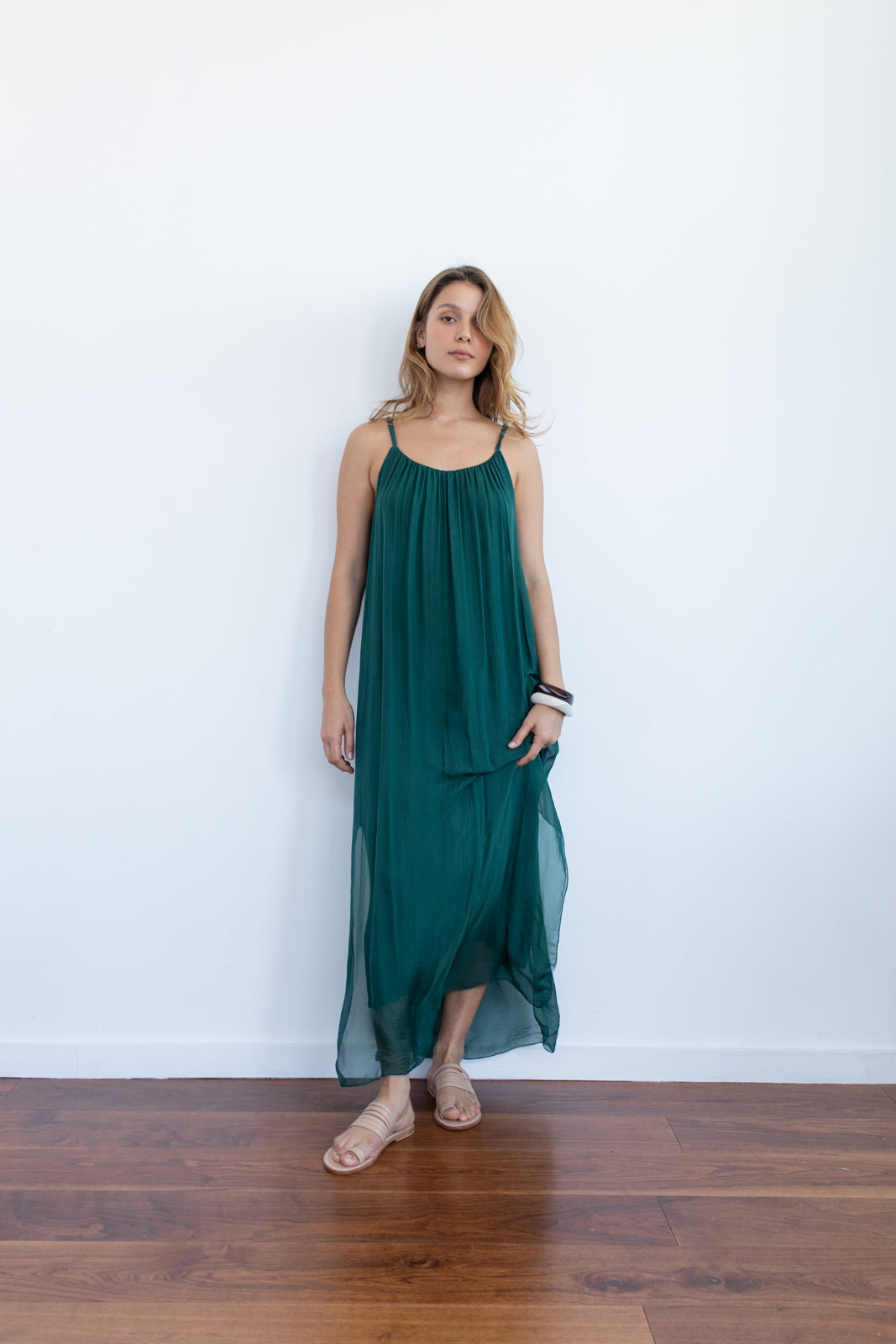 Maxi Dress seda Forest Green