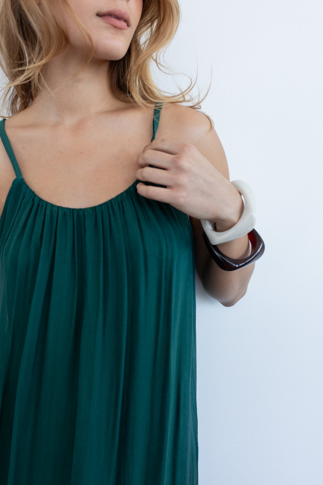 Maxi Dress seda Forest Green