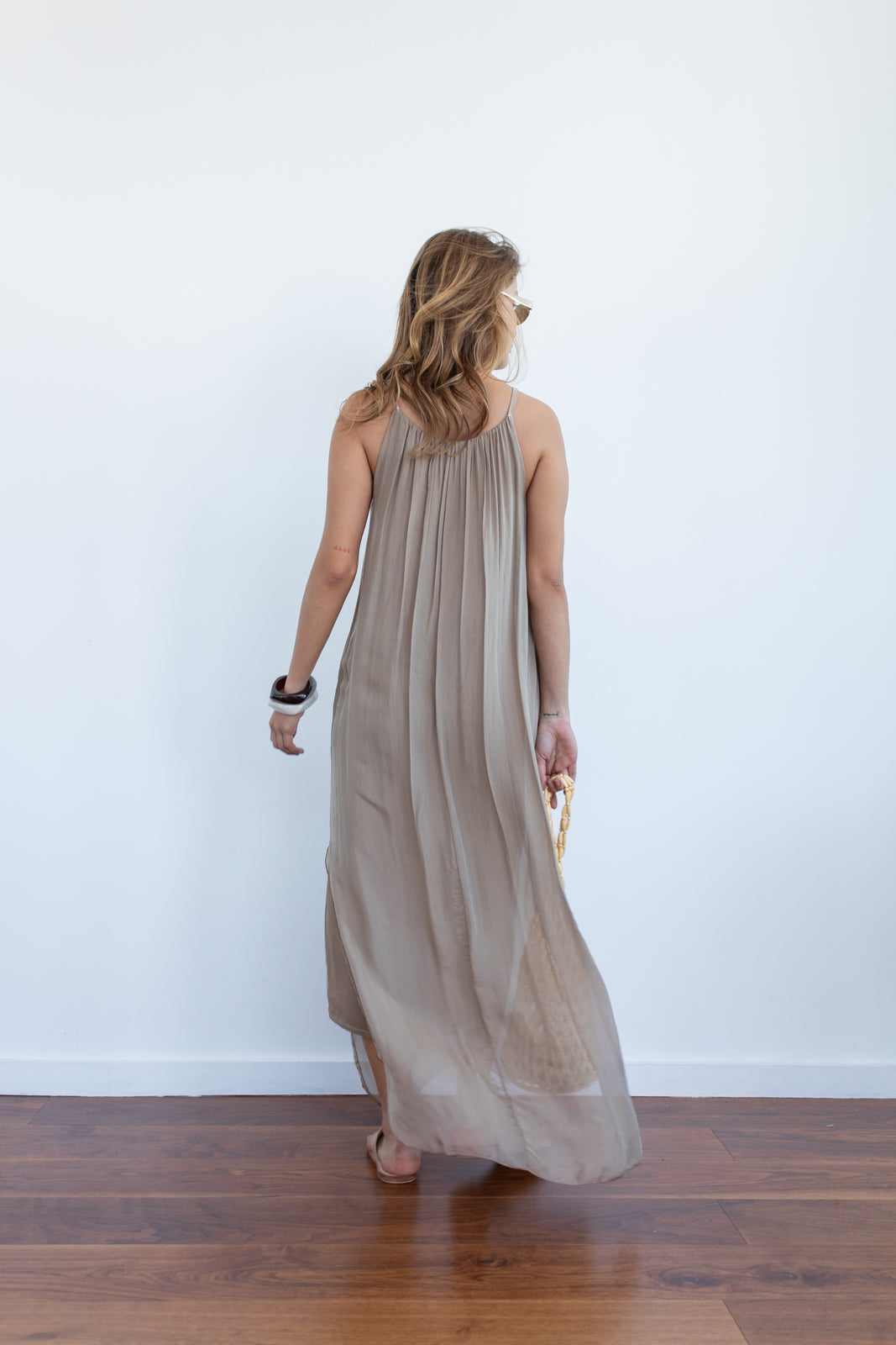 Maxi dress seda gold