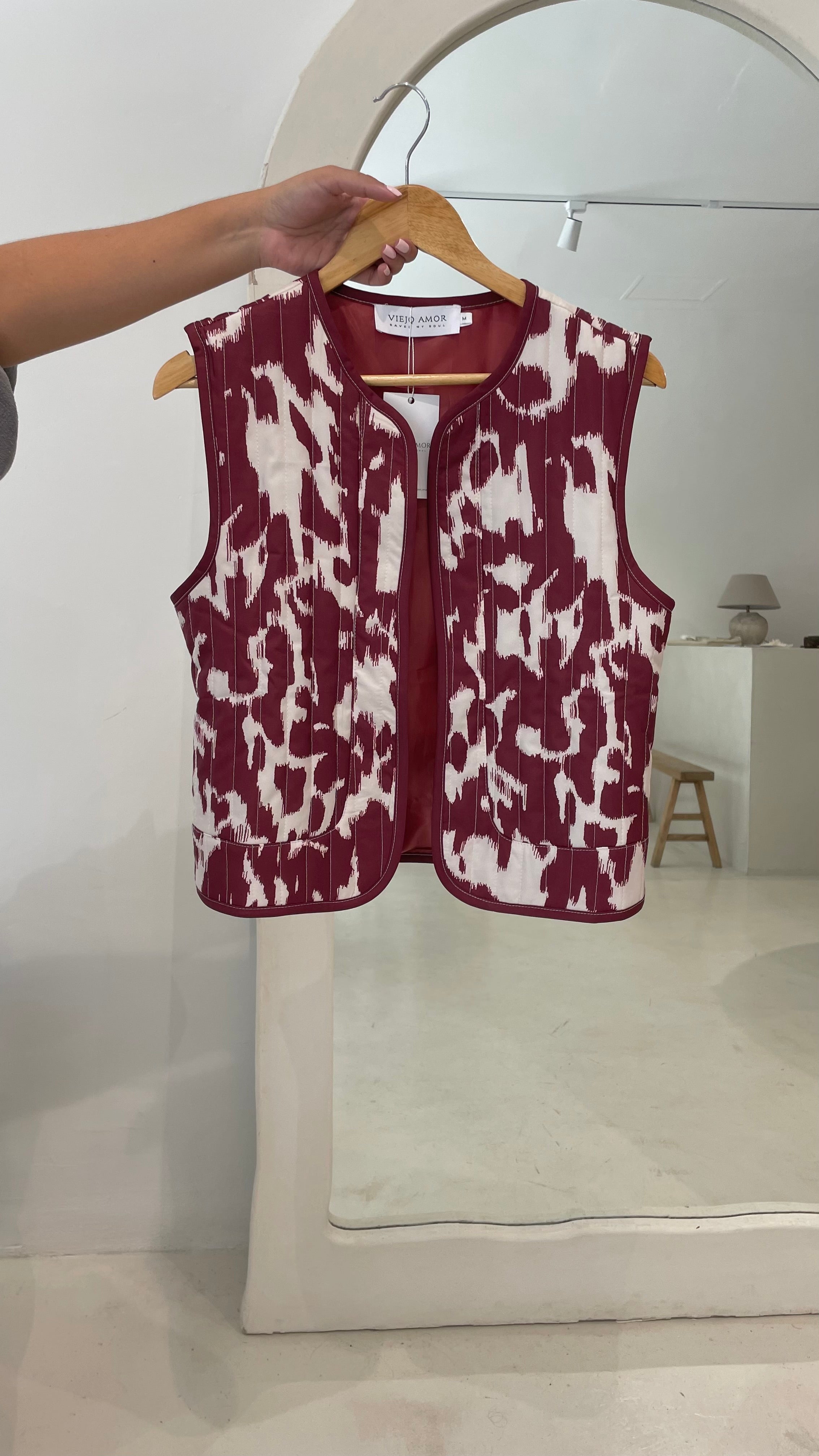 Chaleco Velvet print playa