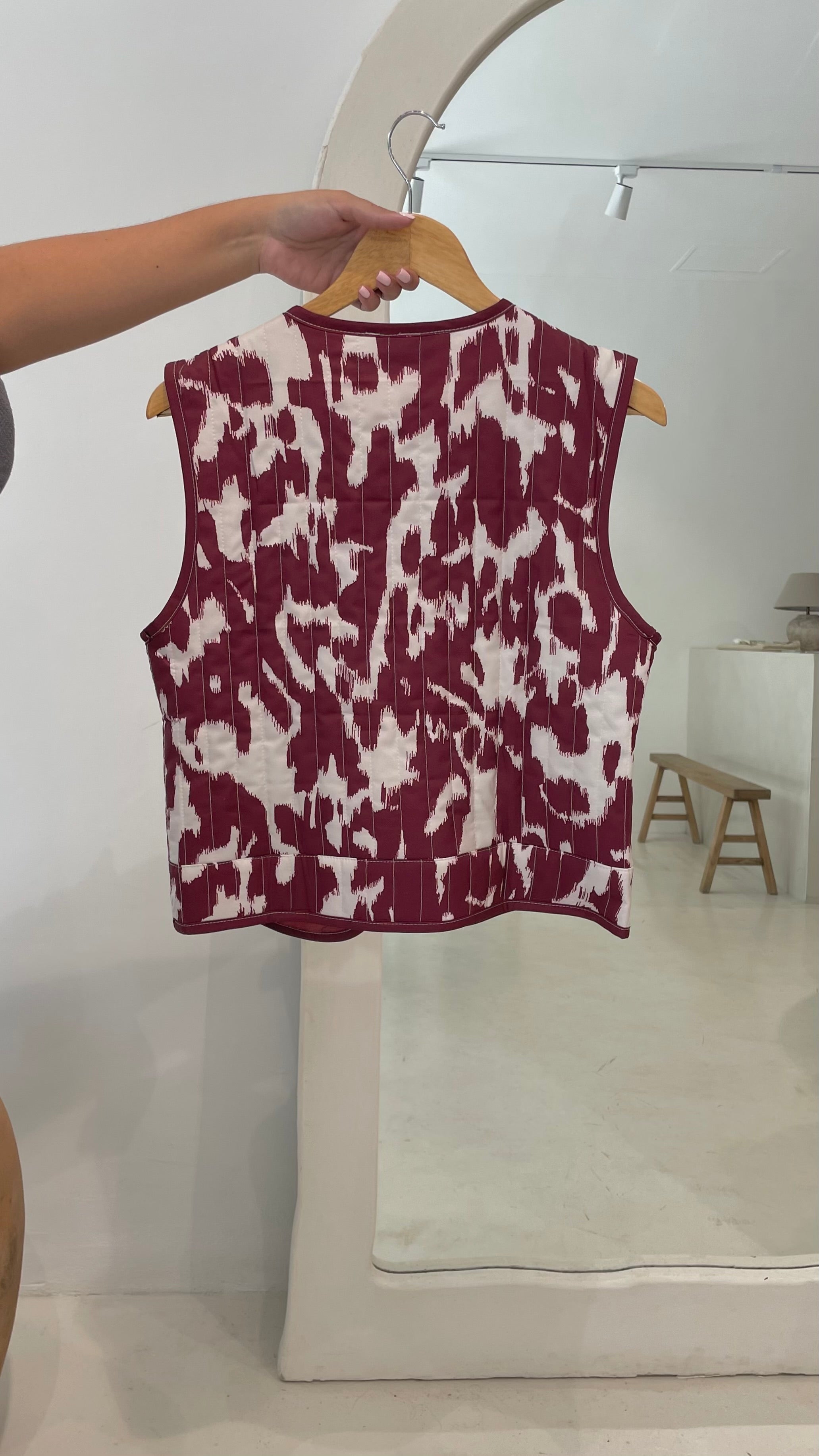 Chaleco Velvet print playa