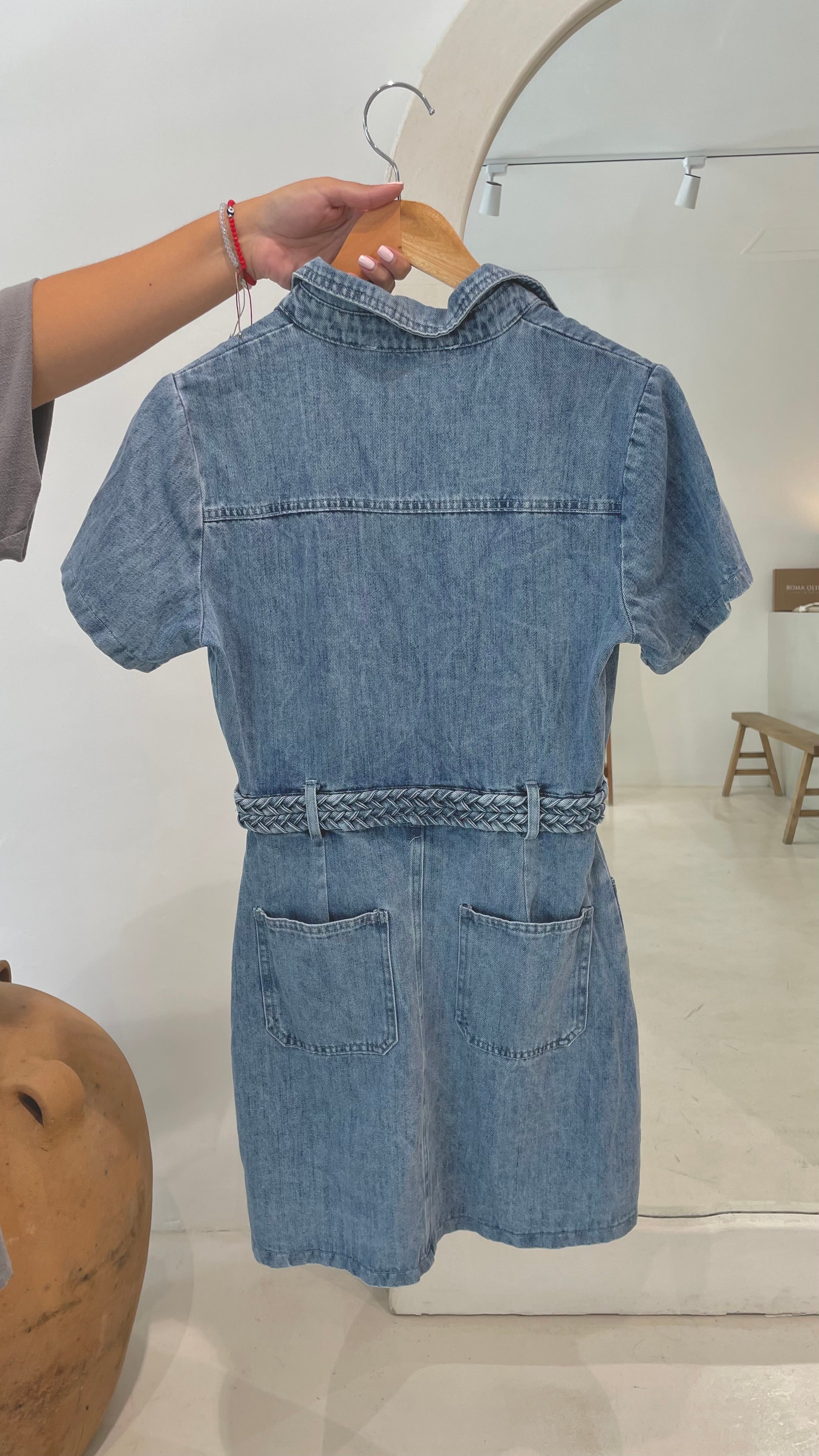 Vestido denim corto playa