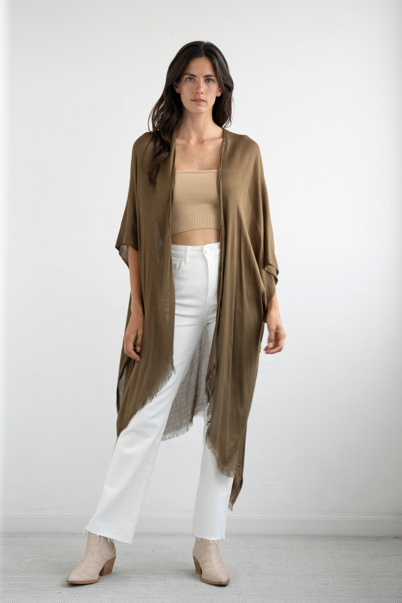Kimono Olivo Trim
