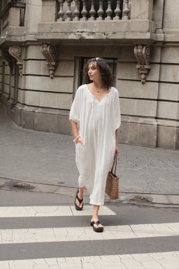 Maxi Vestido Galena Cotton White