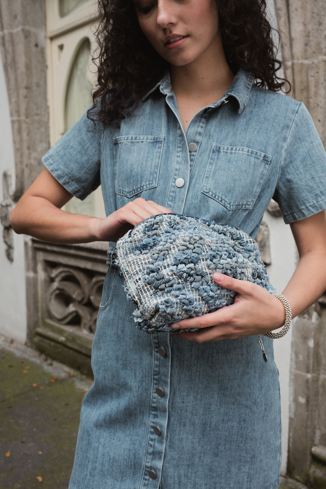 Vestido denim corto