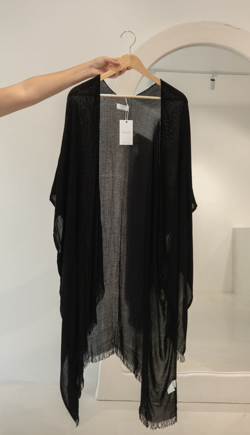 Kimono Negro Trim Playa