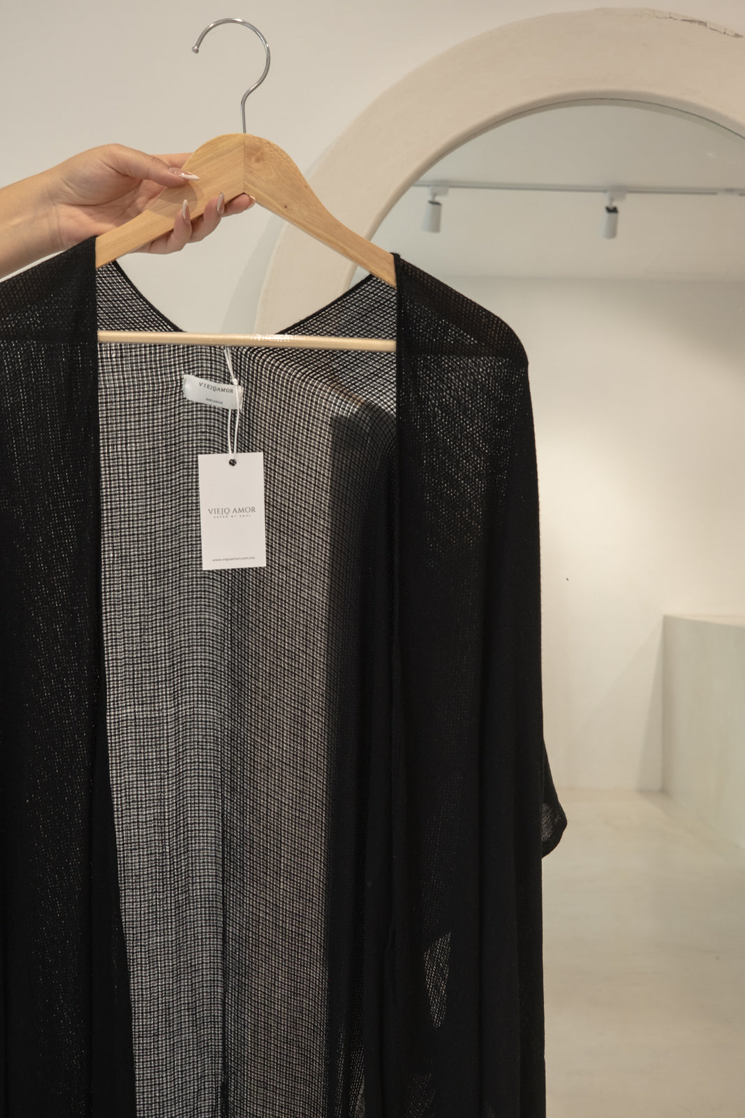 Kimono Negro Trim Playa