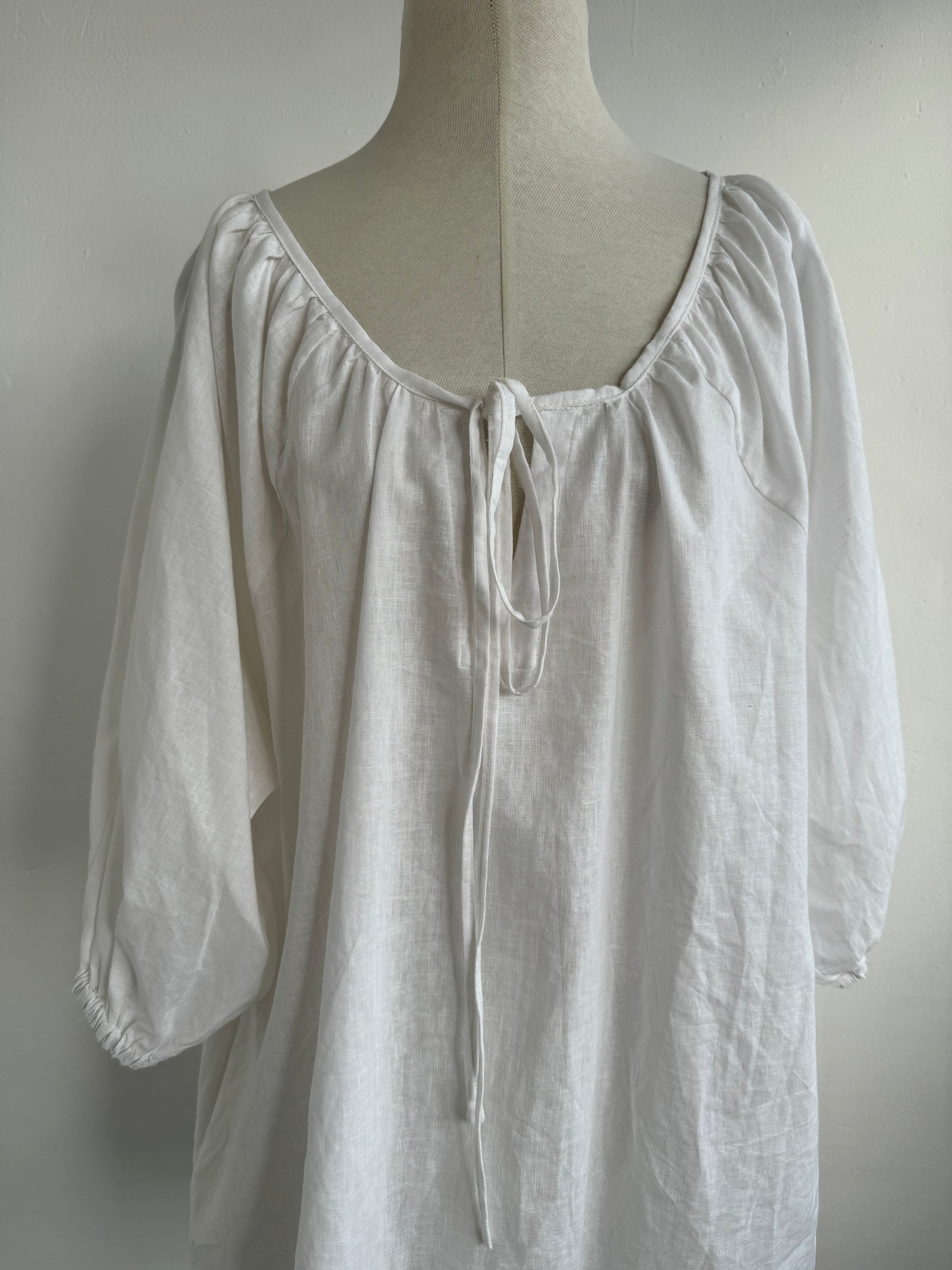 Vestido Galena Blanco Lino