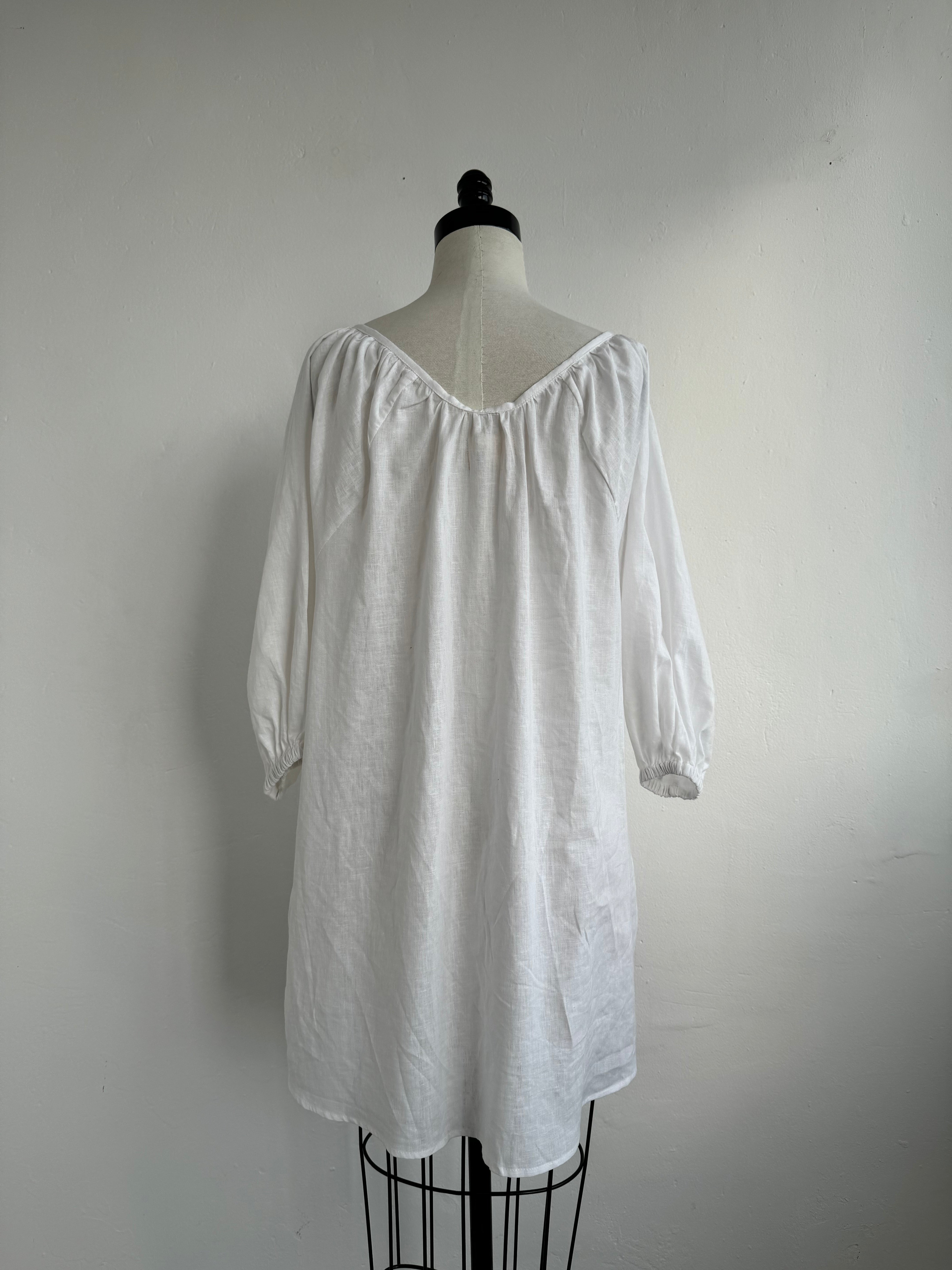 Vestido Galena Blanco Lino