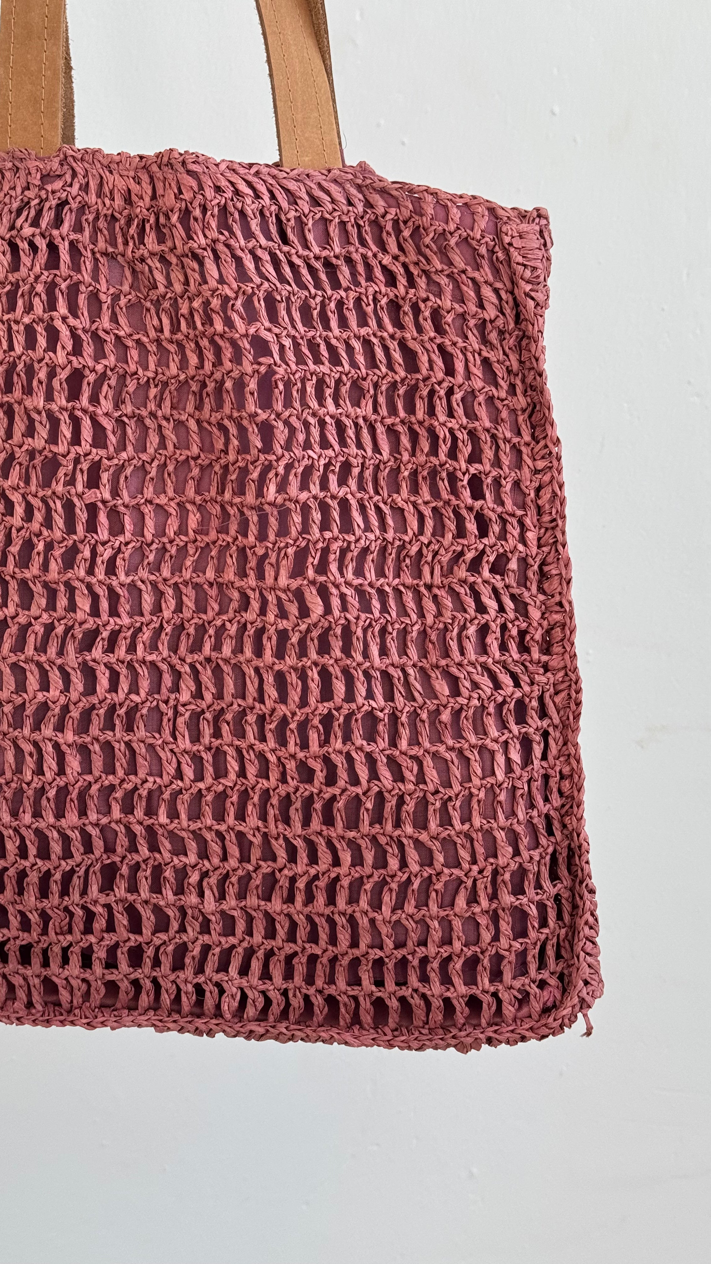 Bolso pink tejido