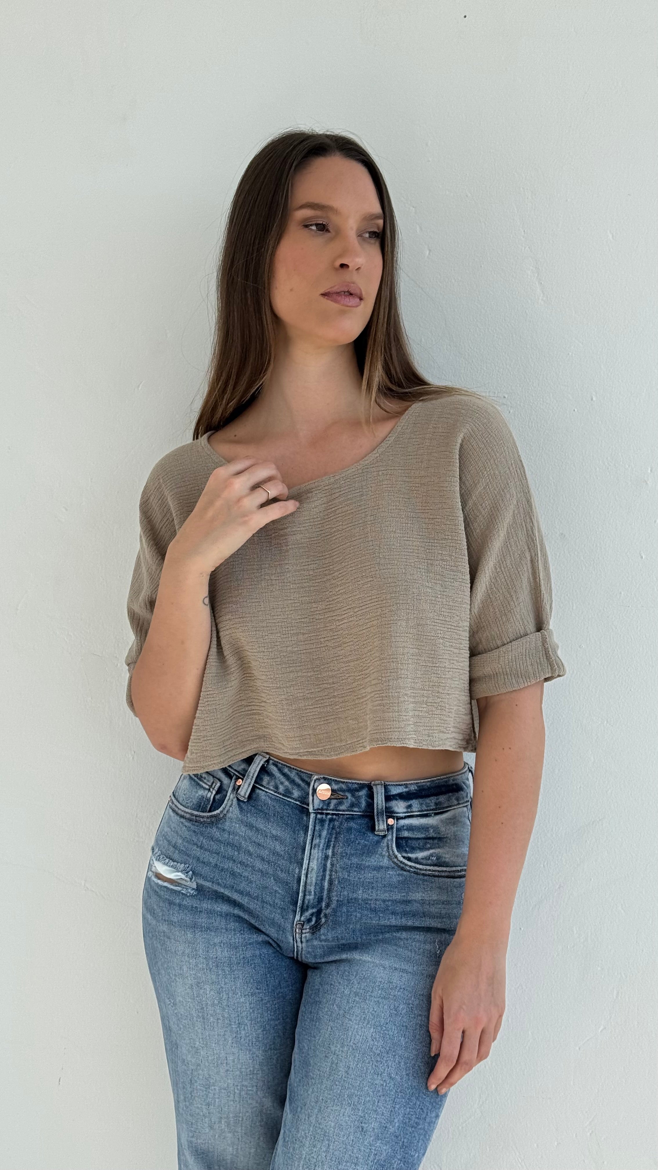 Top Algodón Taupe