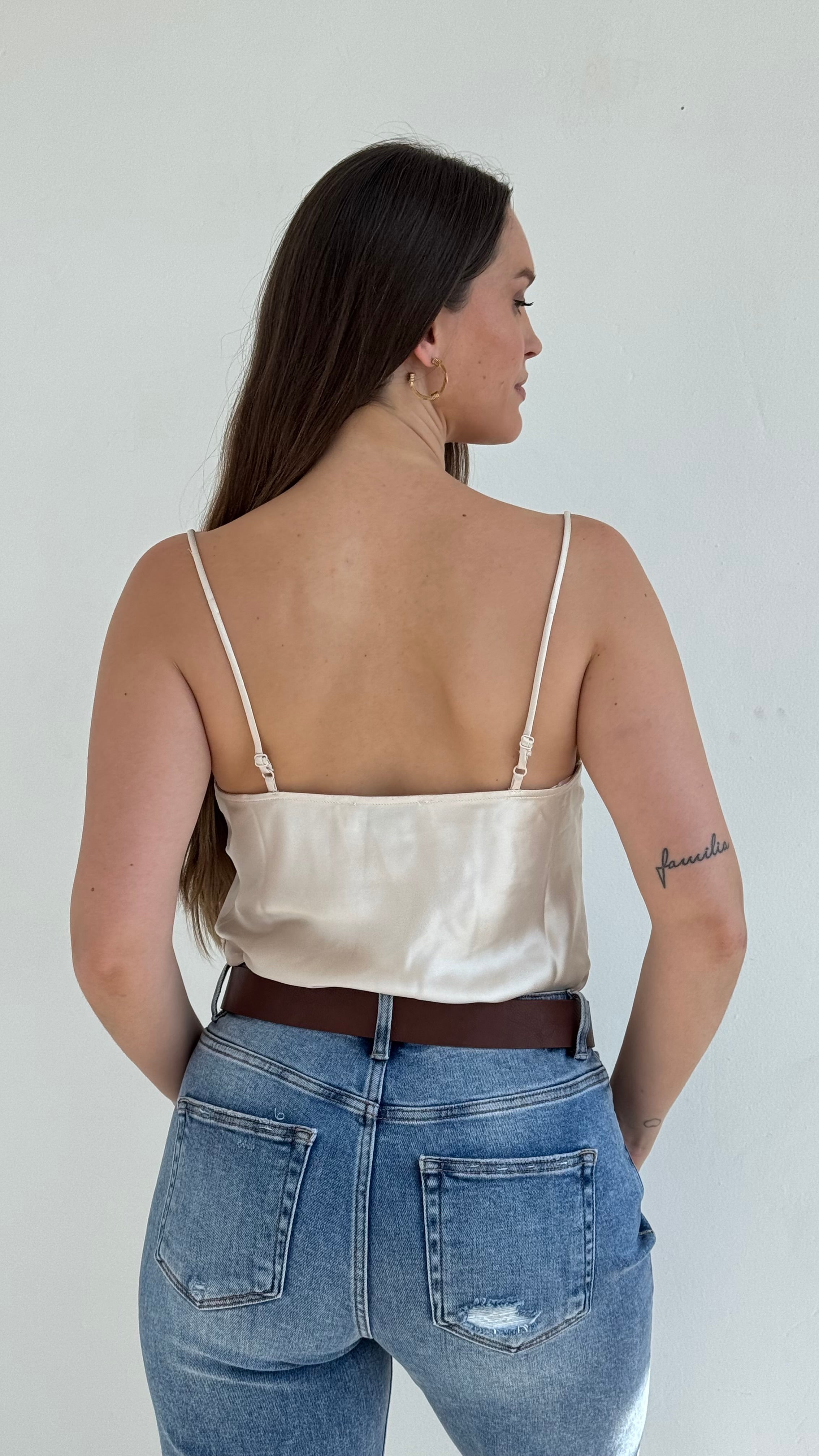 Top satinado Perla playa