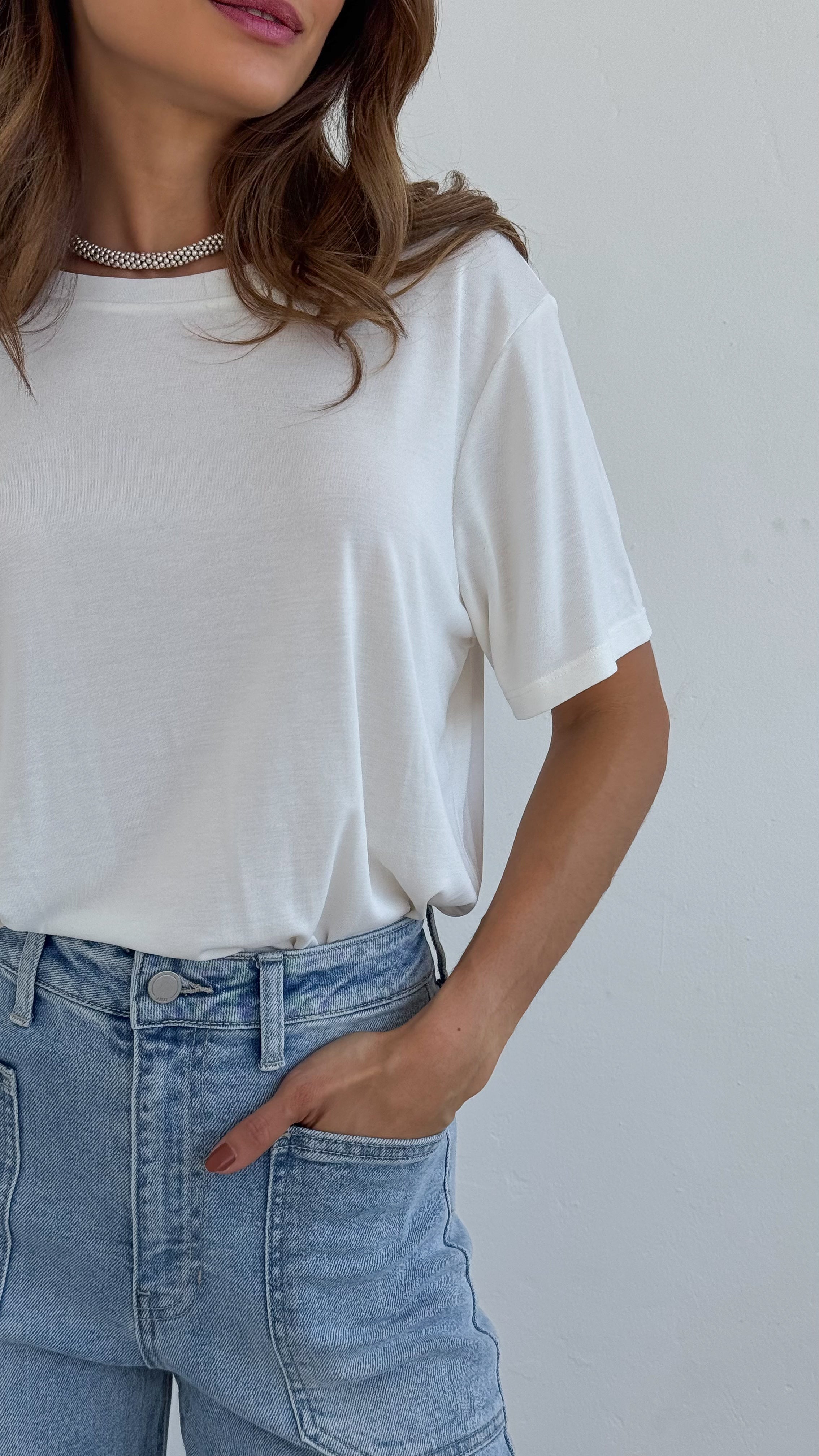 Camiseta lisa cream