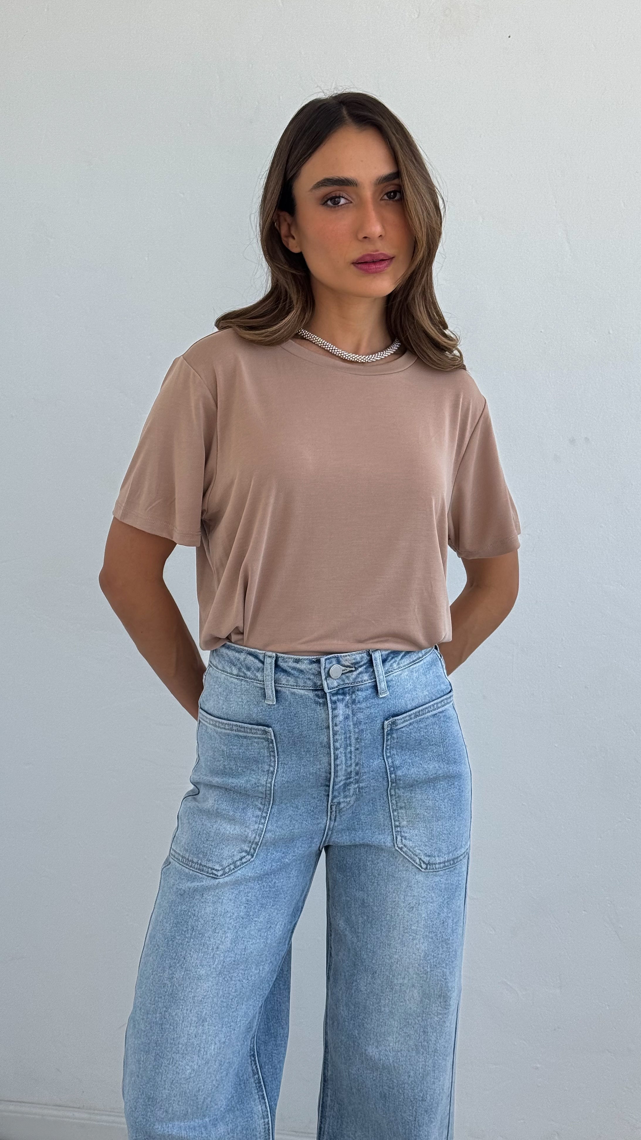 Camiseta lisa dark taupe