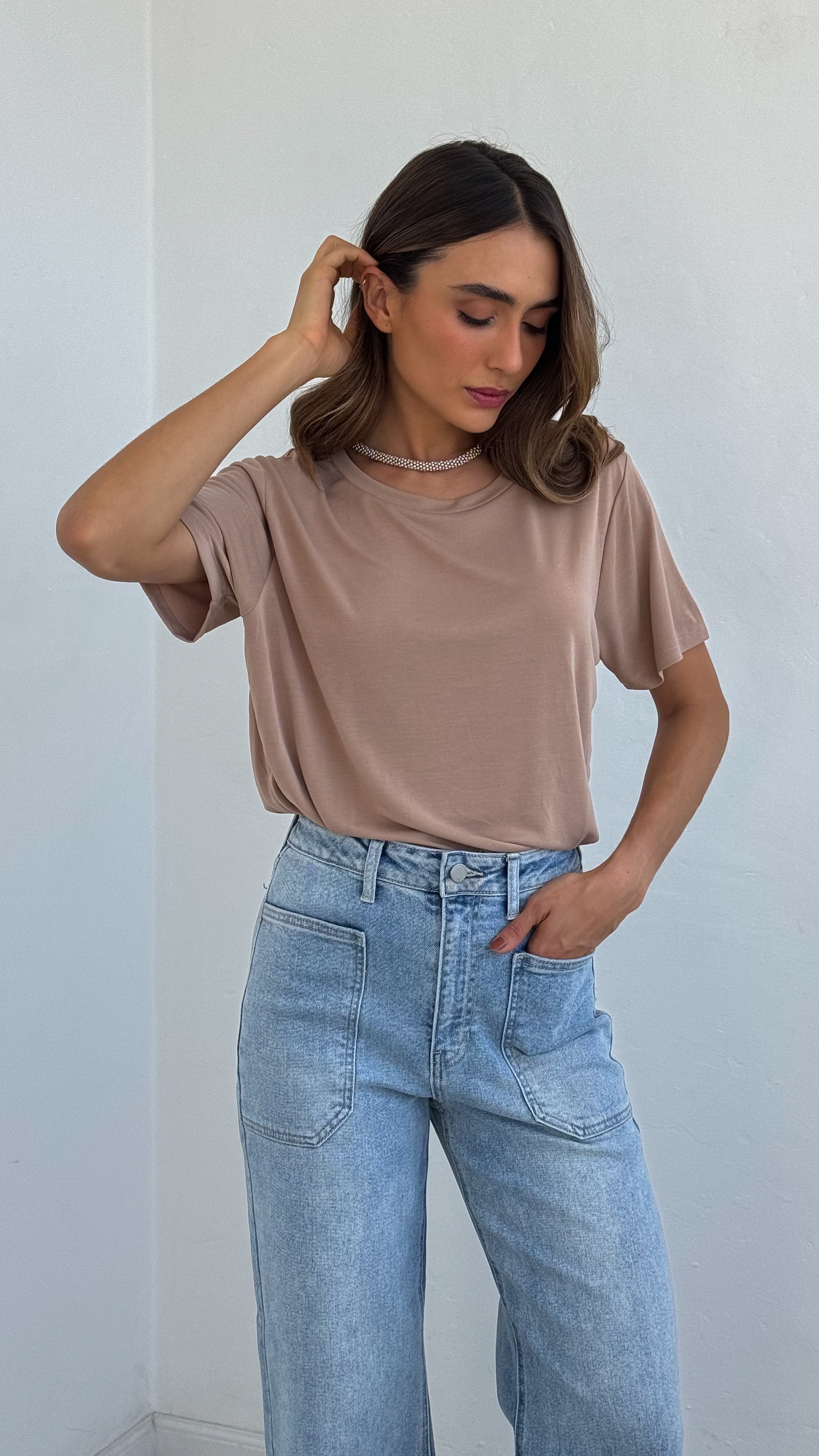 Camiseta lisa dark taupe