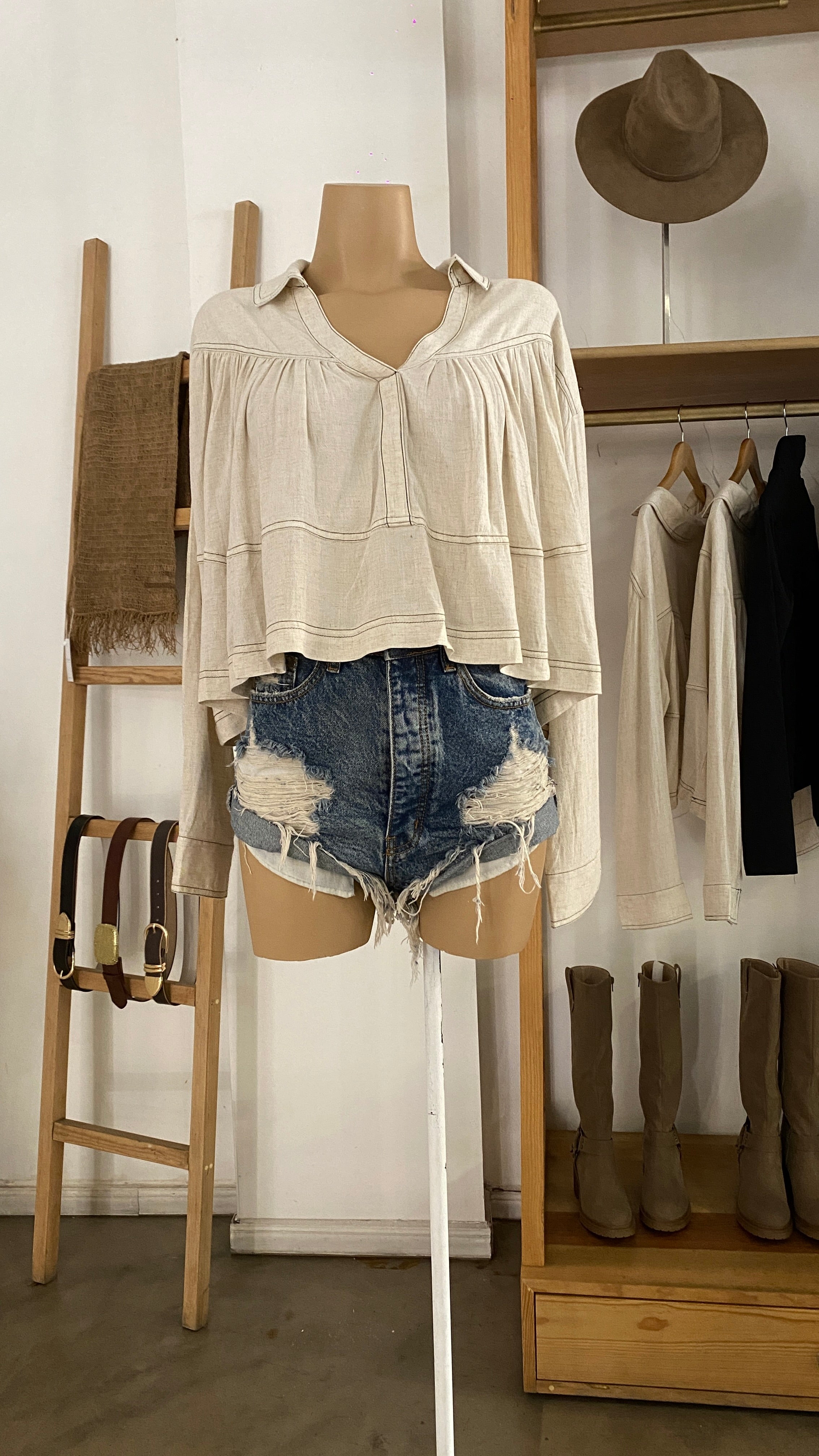Camisa Tania beige