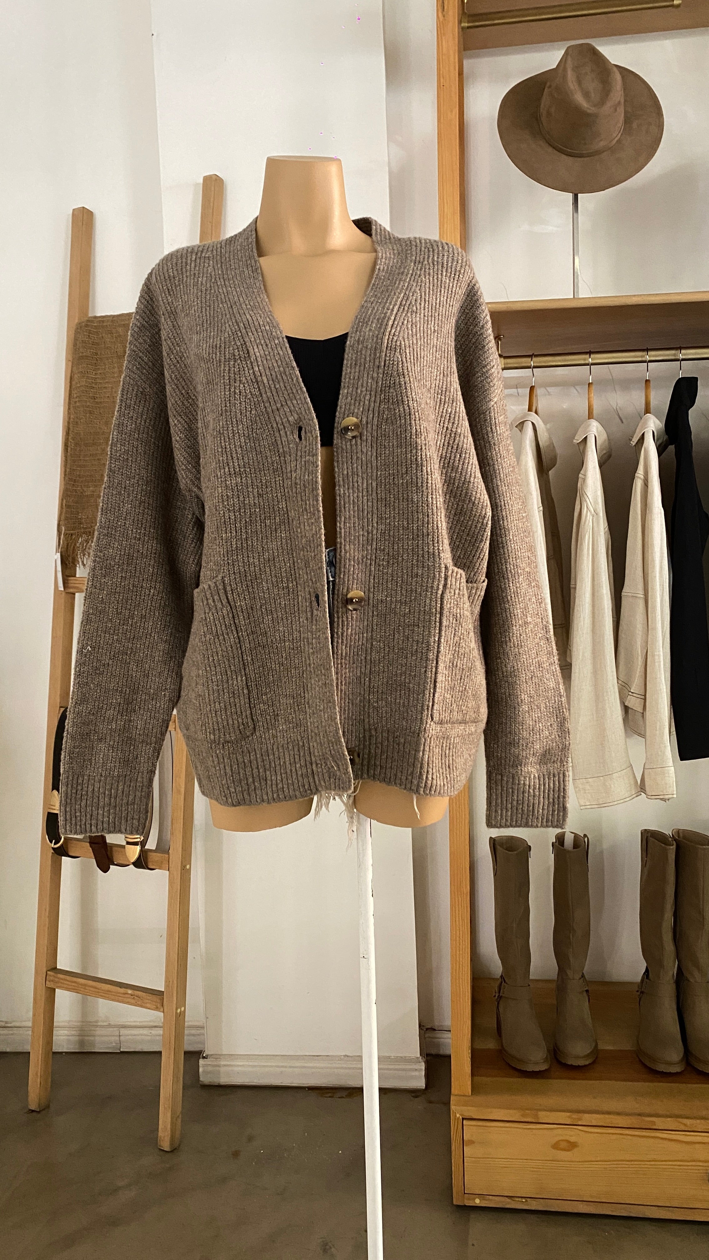 Cardigan dark taupe