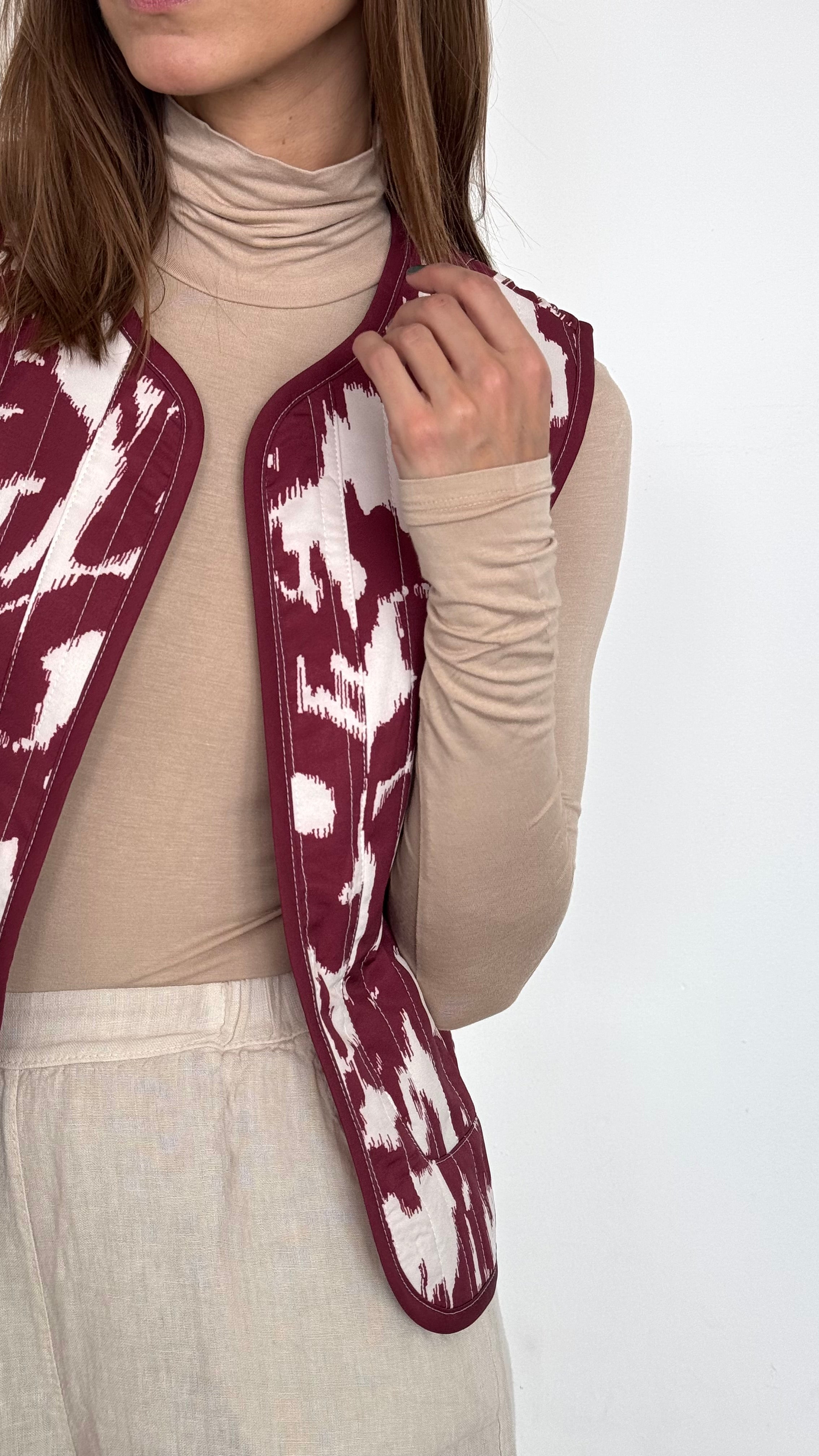 Chaleco Velvet print playa