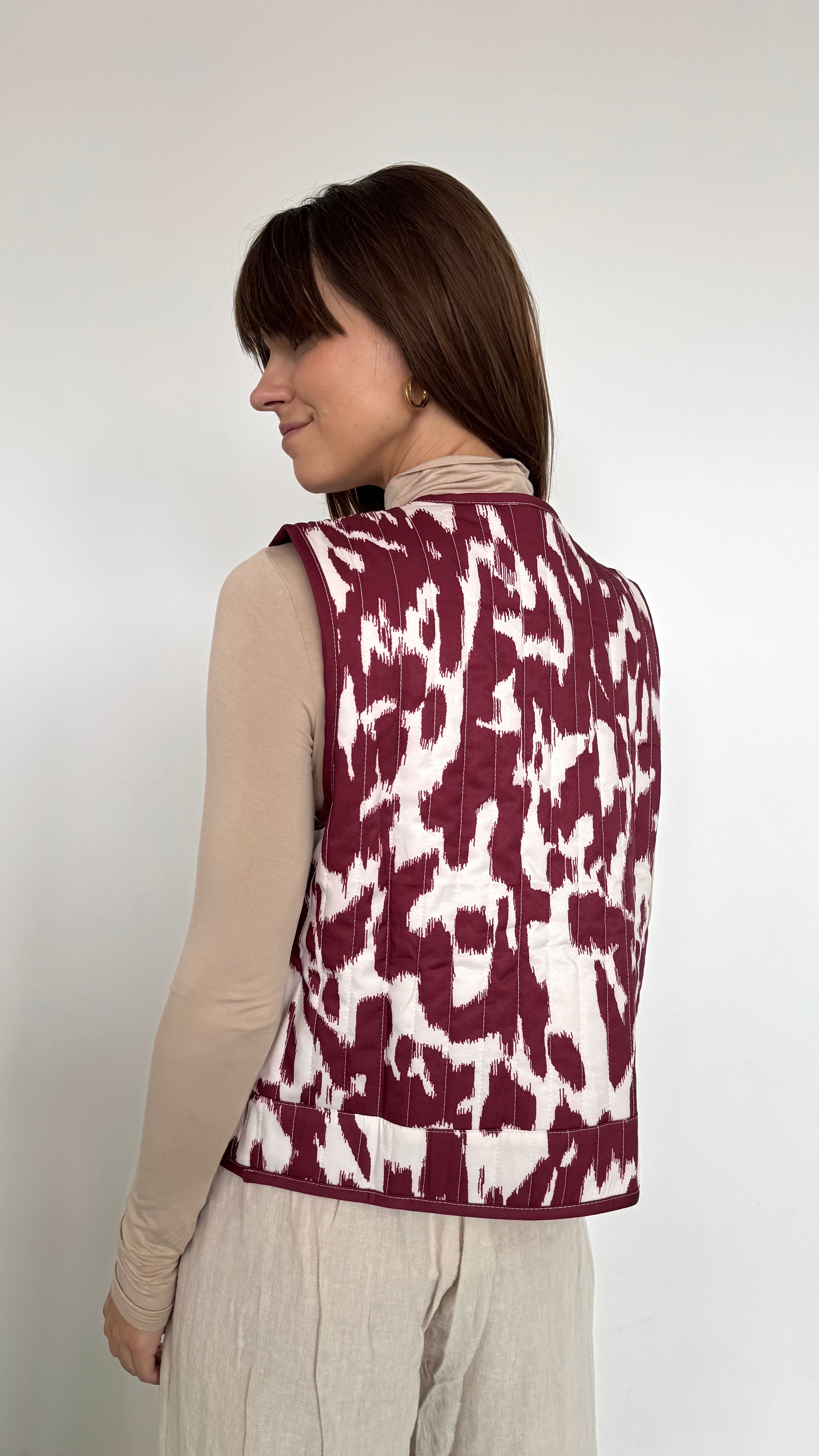 Chaleco Velvet print playa