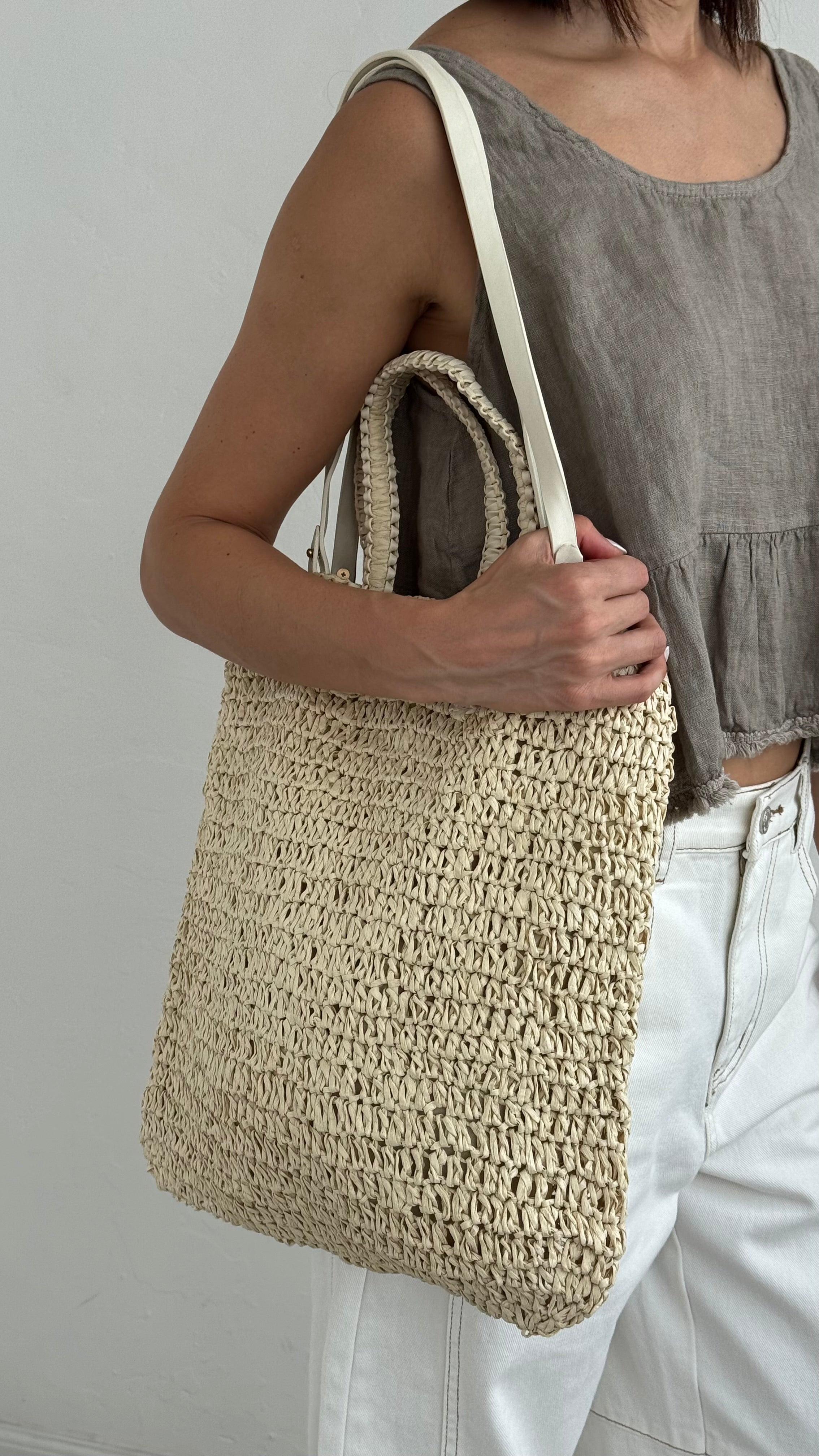 Bolso paja beige