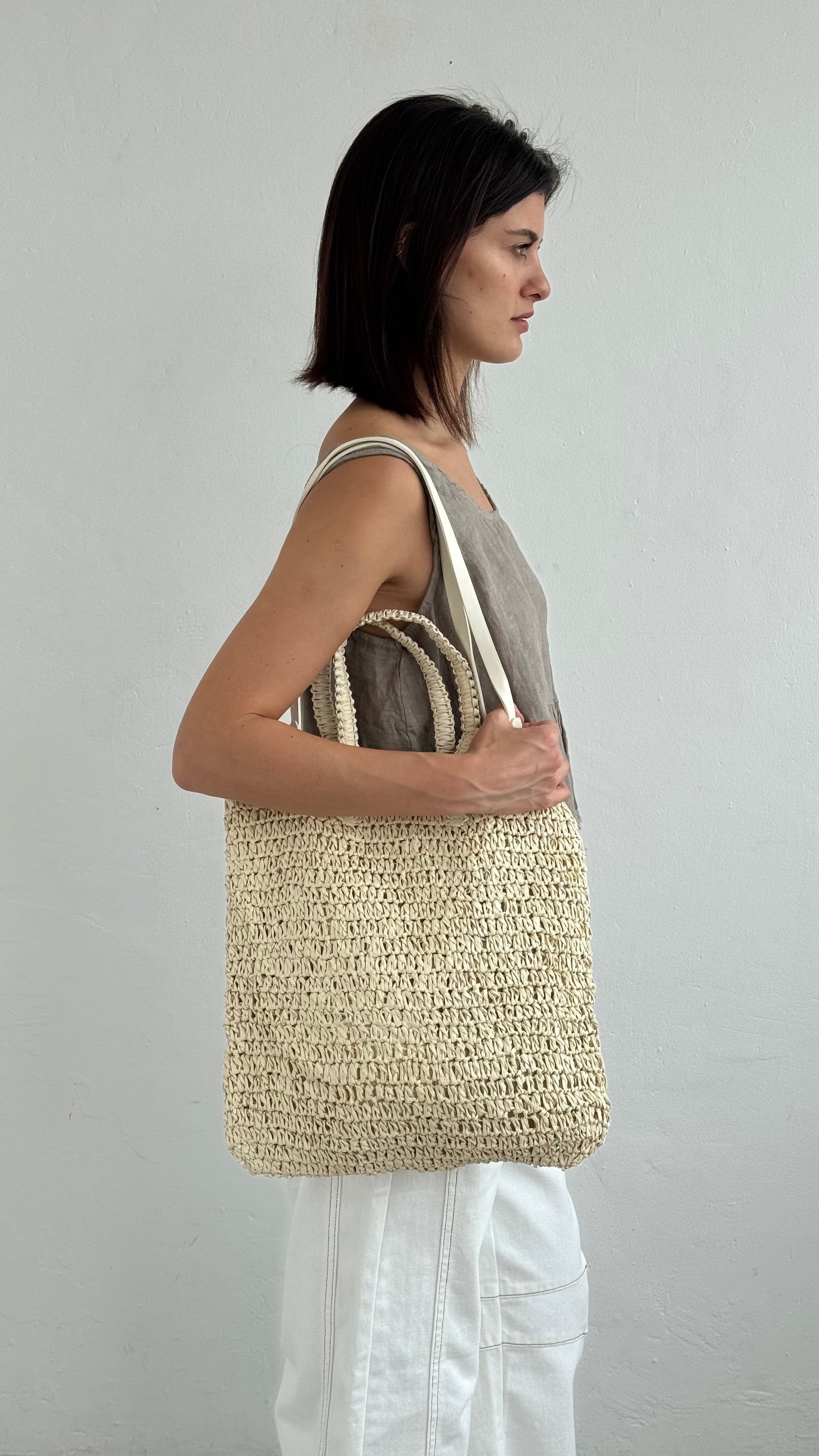 Bolso paja beige
