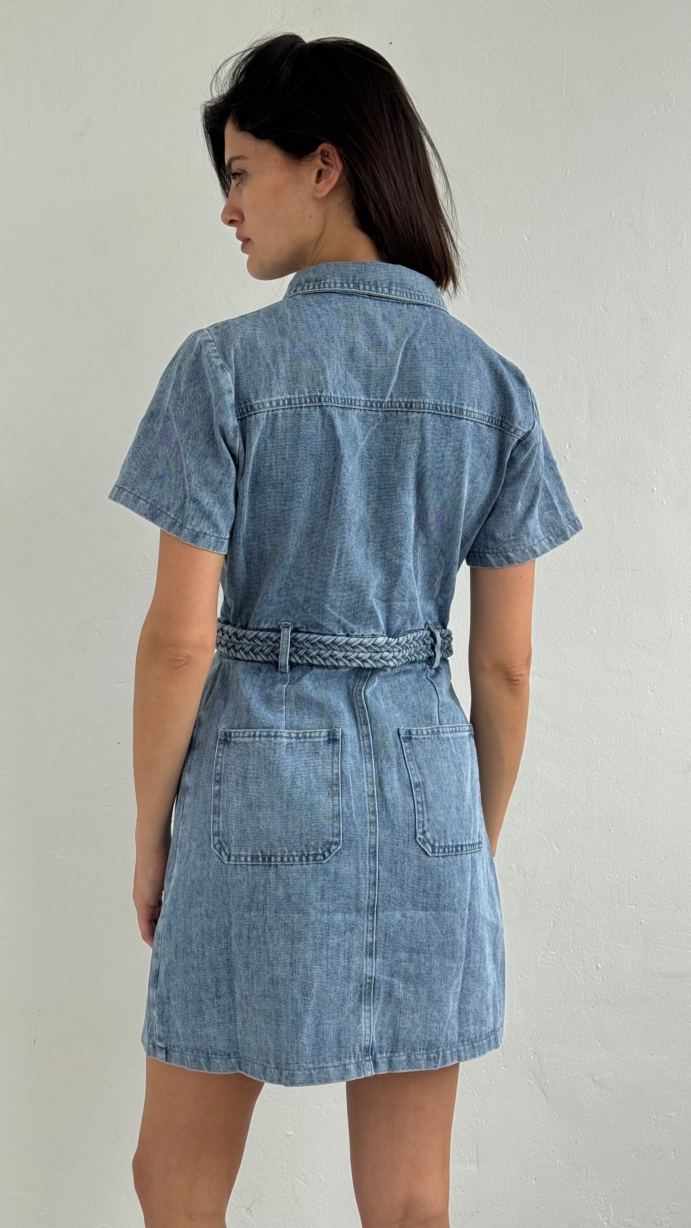 Vestido denim corto