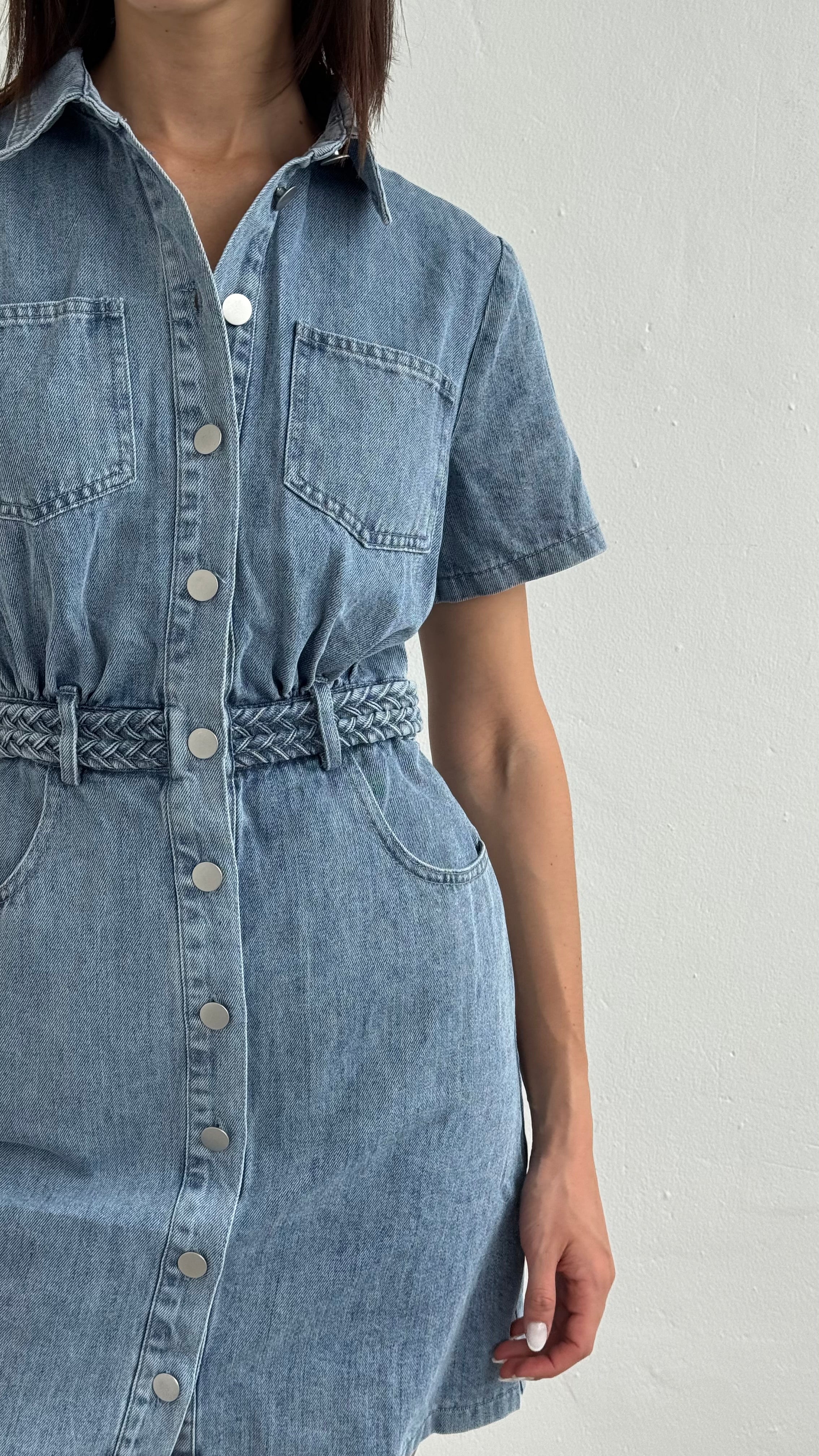 Vestido denim corto