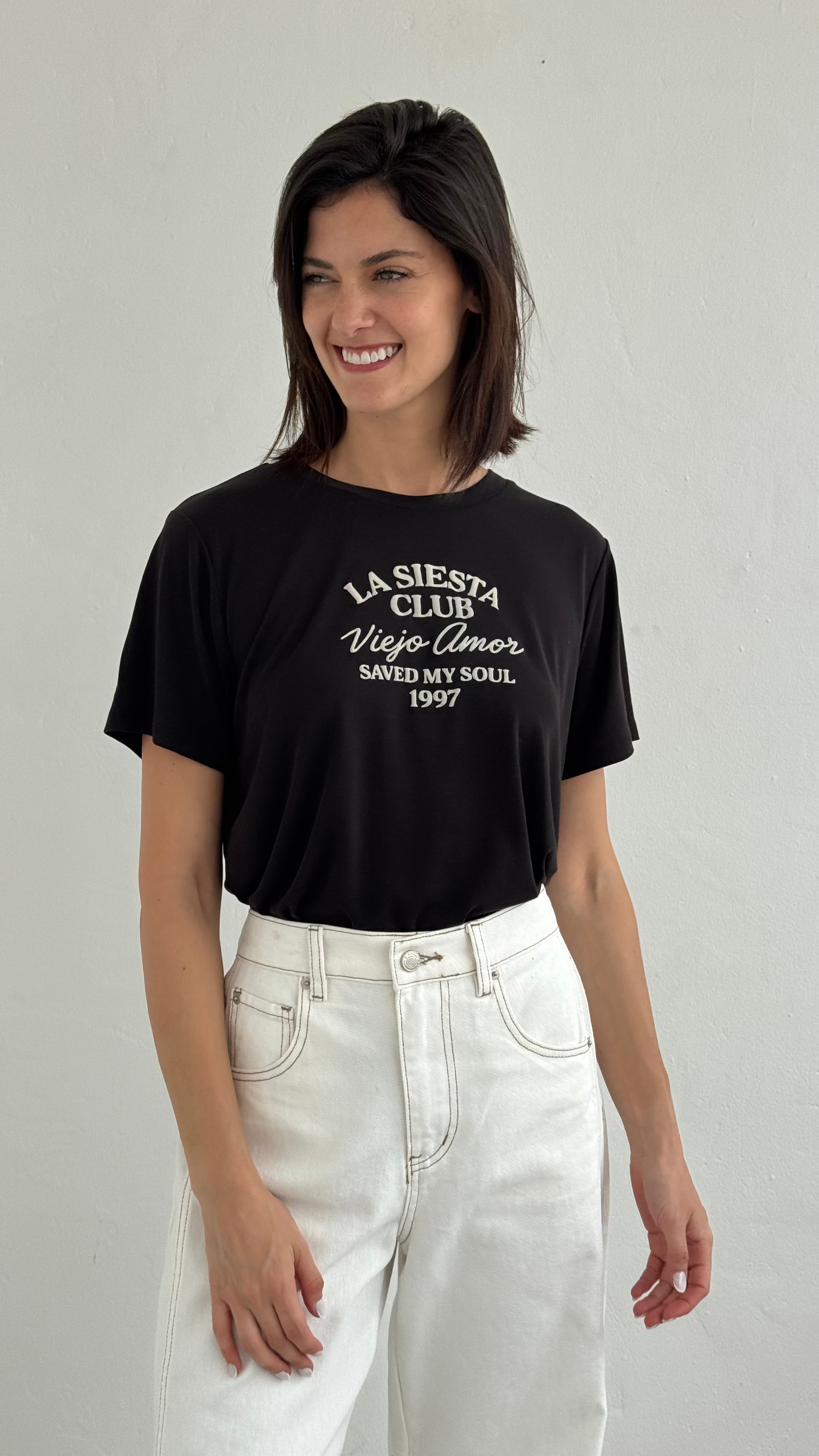 Camiseta print black playa
