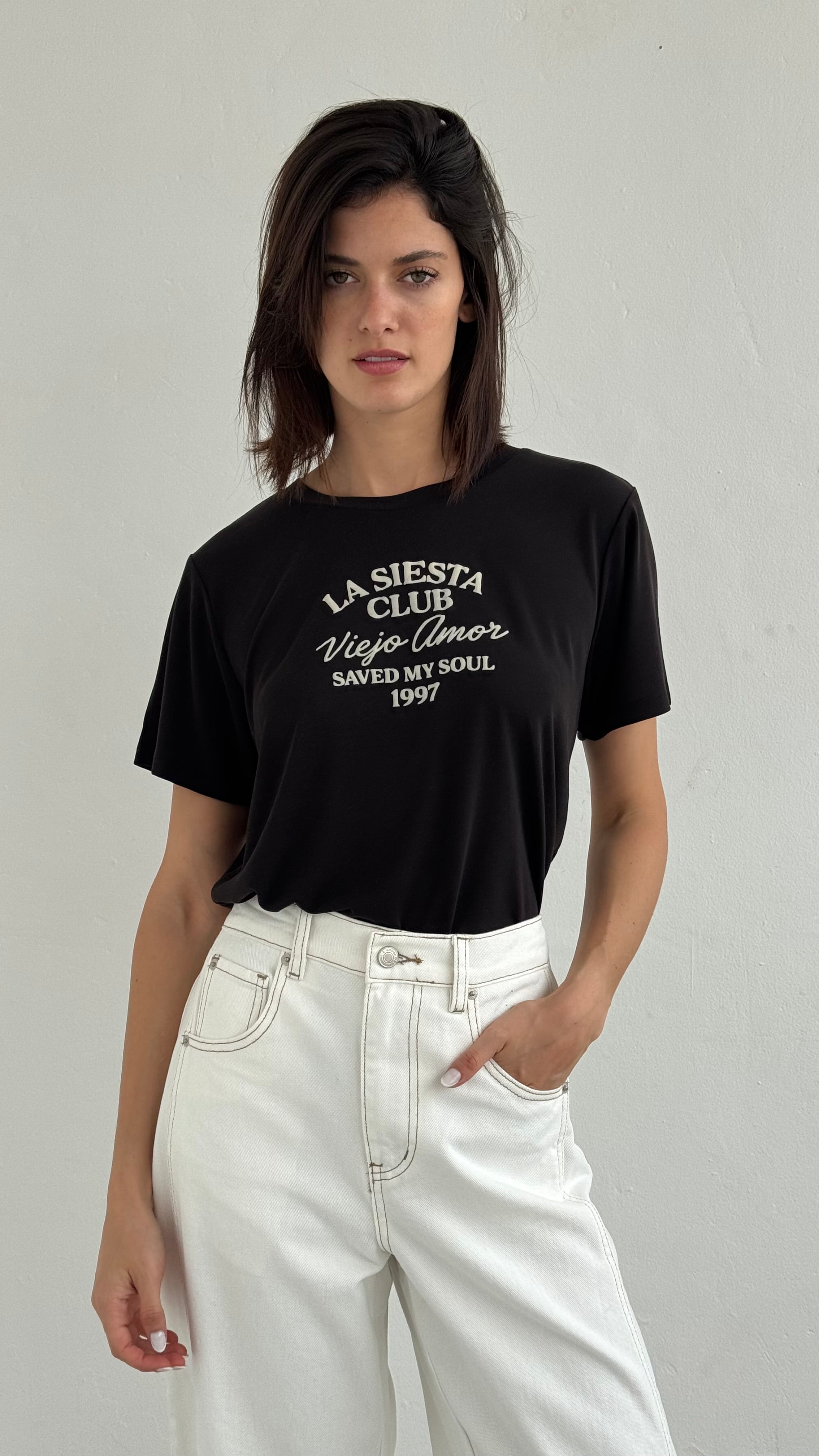 Camiseta print black playa