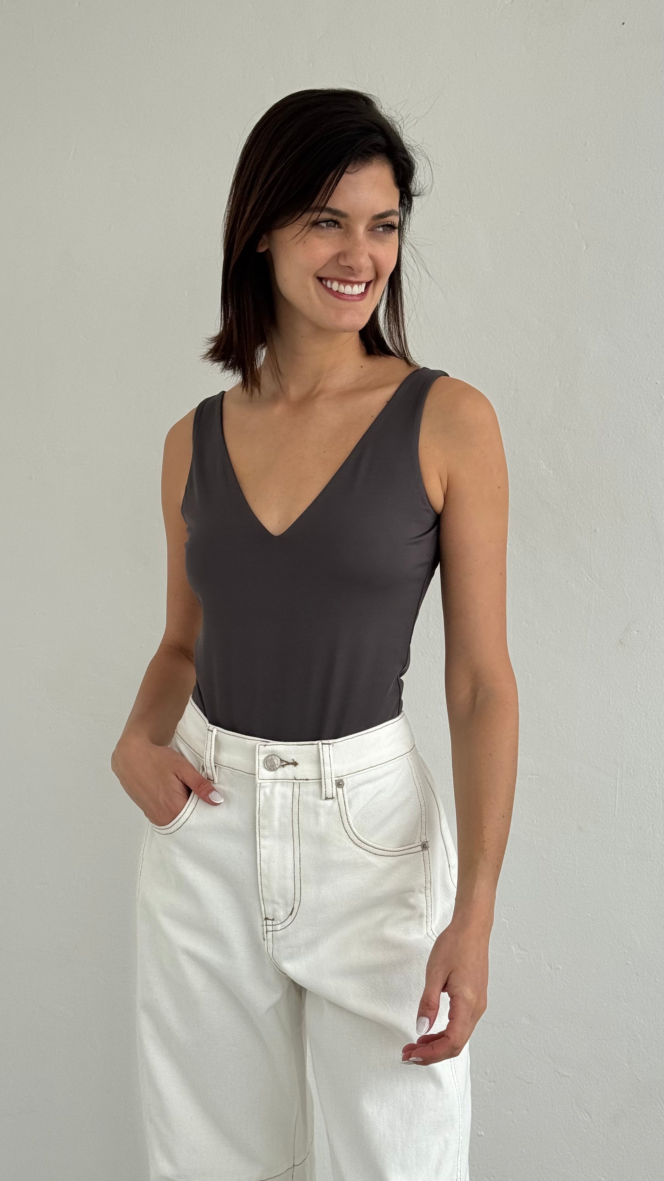 Bodysuit escote charcoal playa
